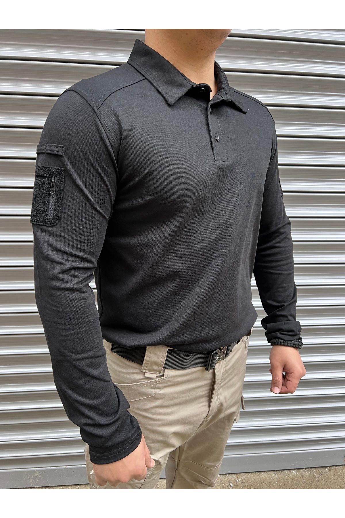 NkyÜniforma NKYStore Uzun Kollu Taktik Polo Tişört – Kol Cepli, Nefes Alır Kumaş (S-3XL)
