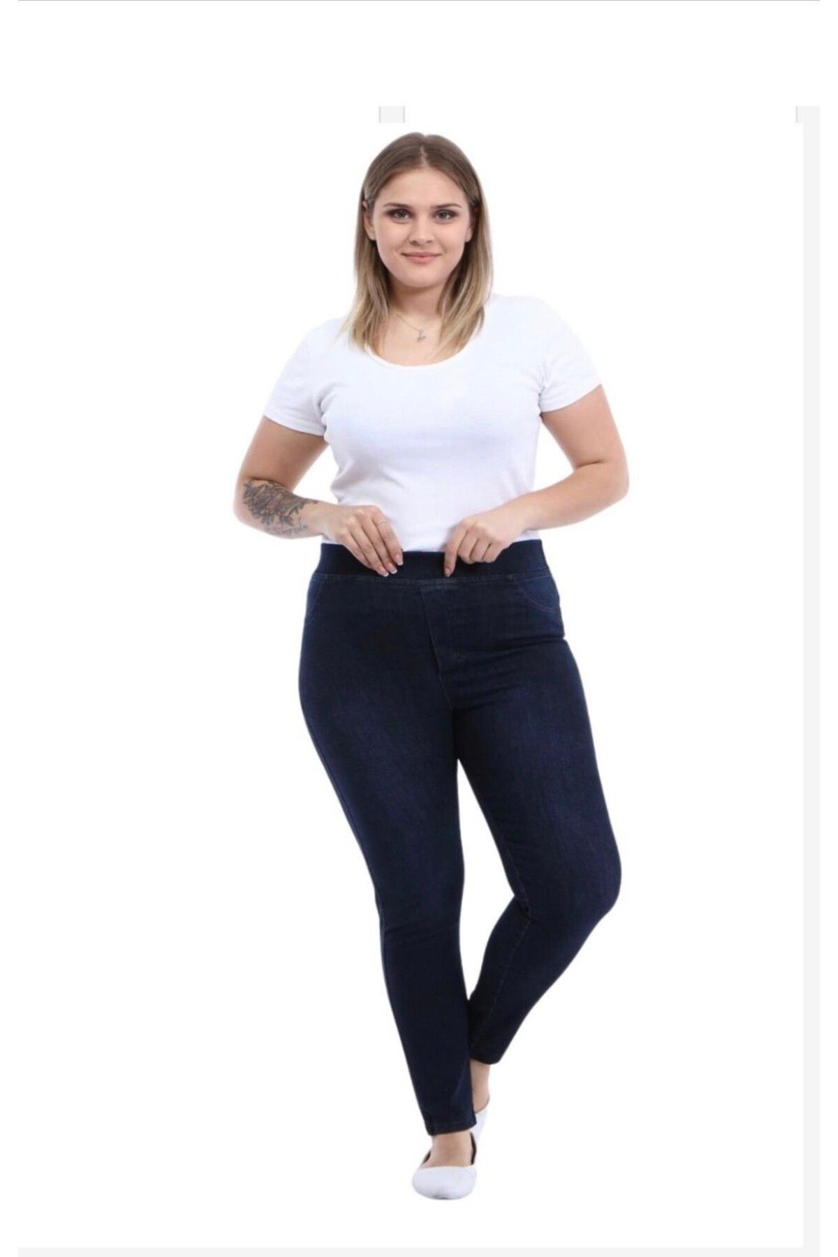 Sevda Kılınç Büyük Beden Dar Paça Kot Pantolon
