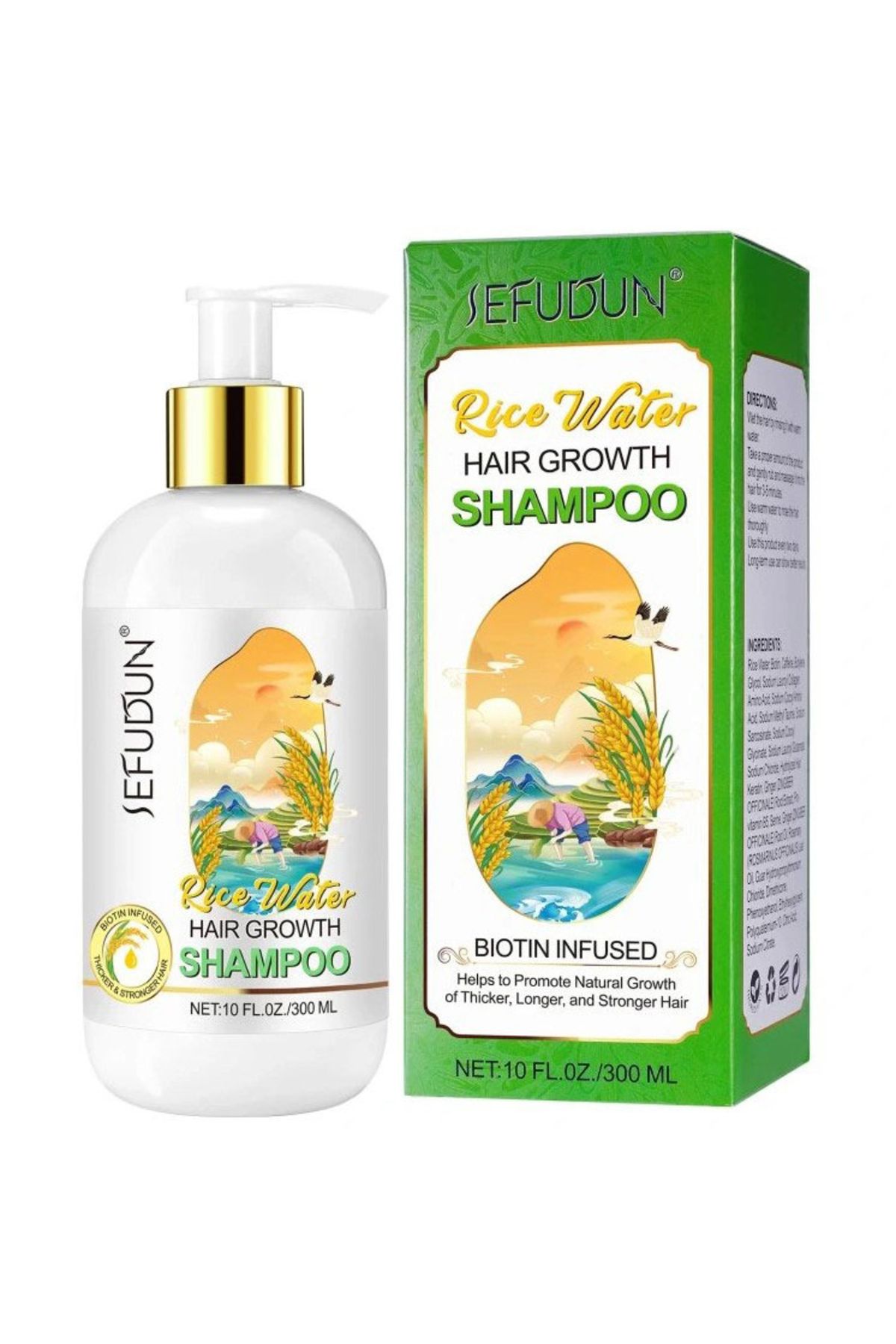 NOVA KISS Șampon Premium Cu Extract De Orez Fermentat Și Biotină Pentru Creșterea Părului, 300 Ml Unisex - One Size