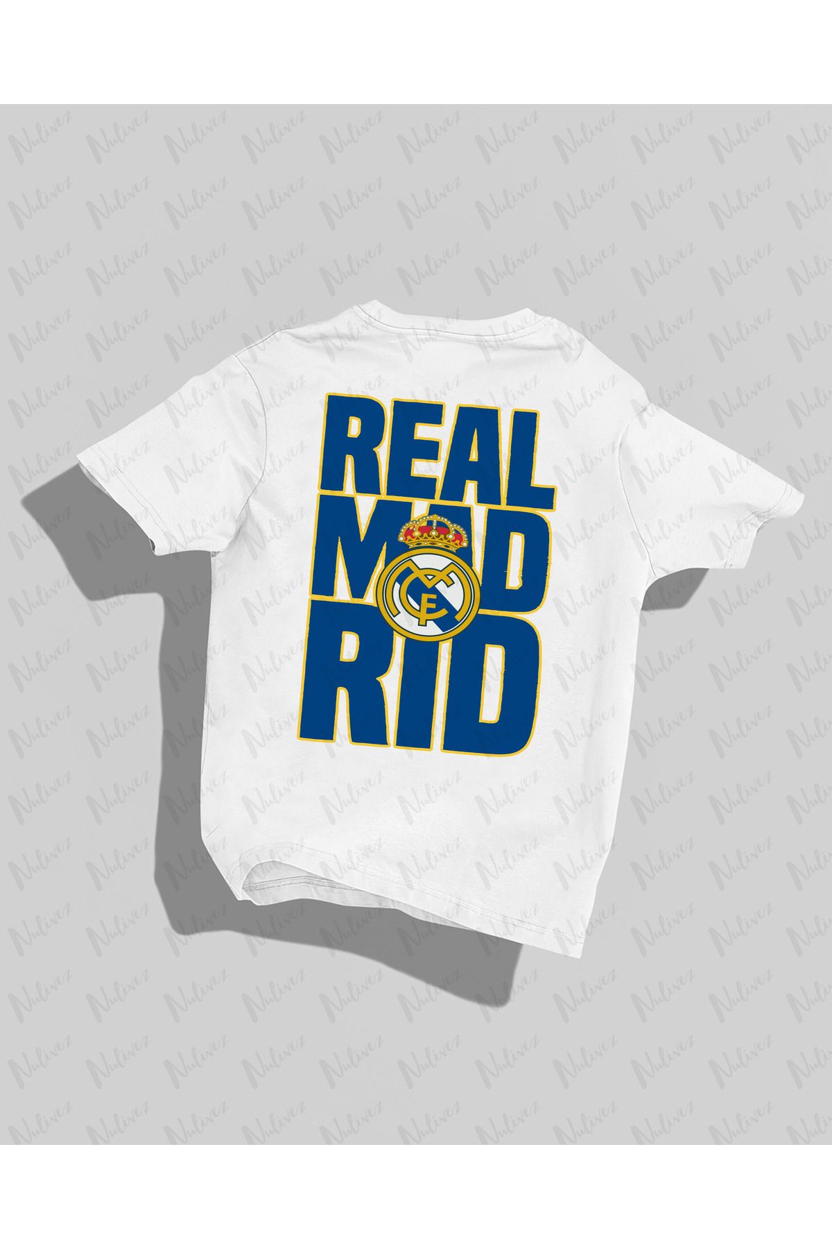 Nulivez Real Madrid Tasarımı Sırt Baskılı Yüksek Kalite Kompakt Unisex Oversize T-Shirt