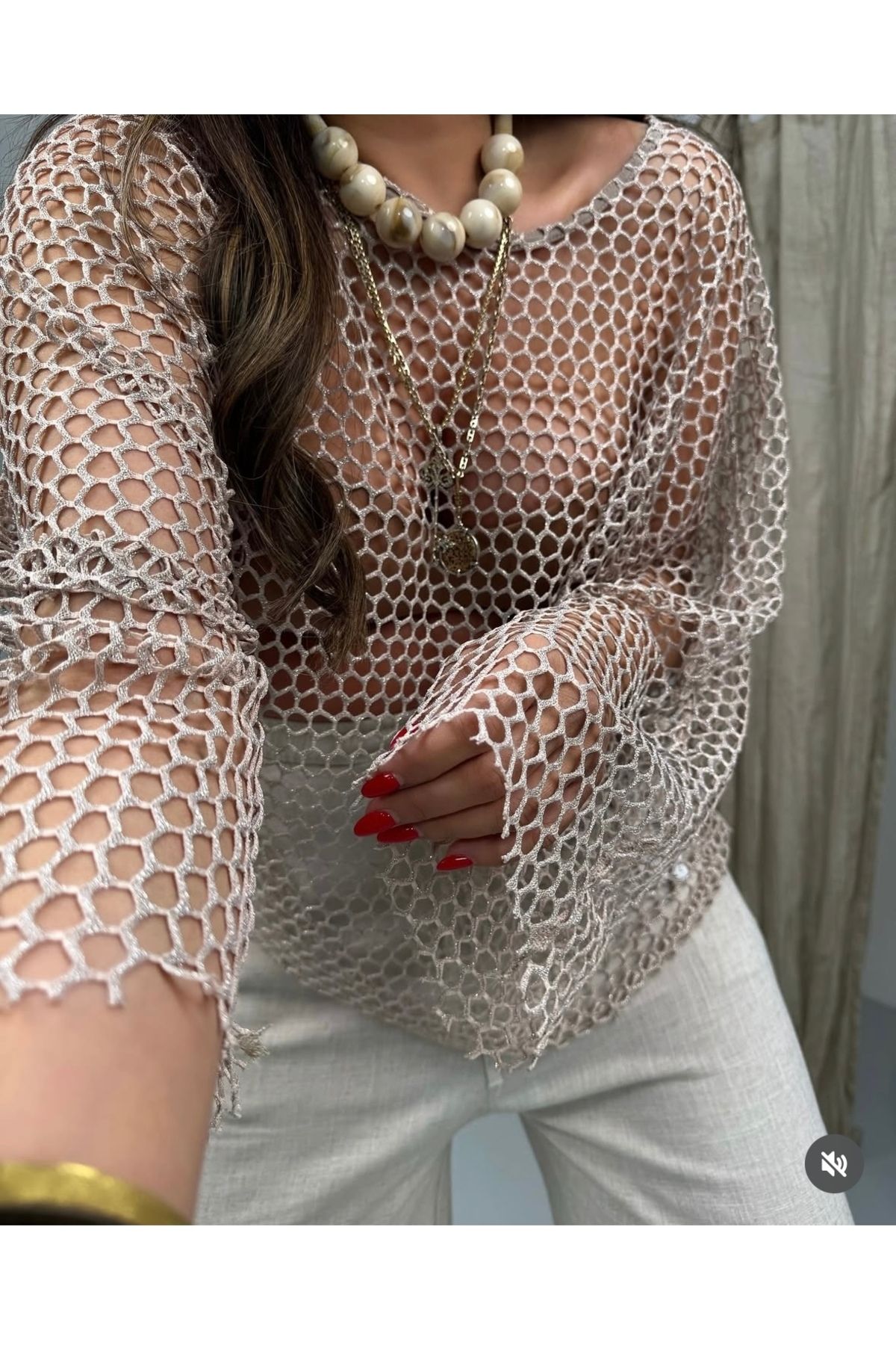 BEBE PLUS Sim detaylı Oversize File Bluz