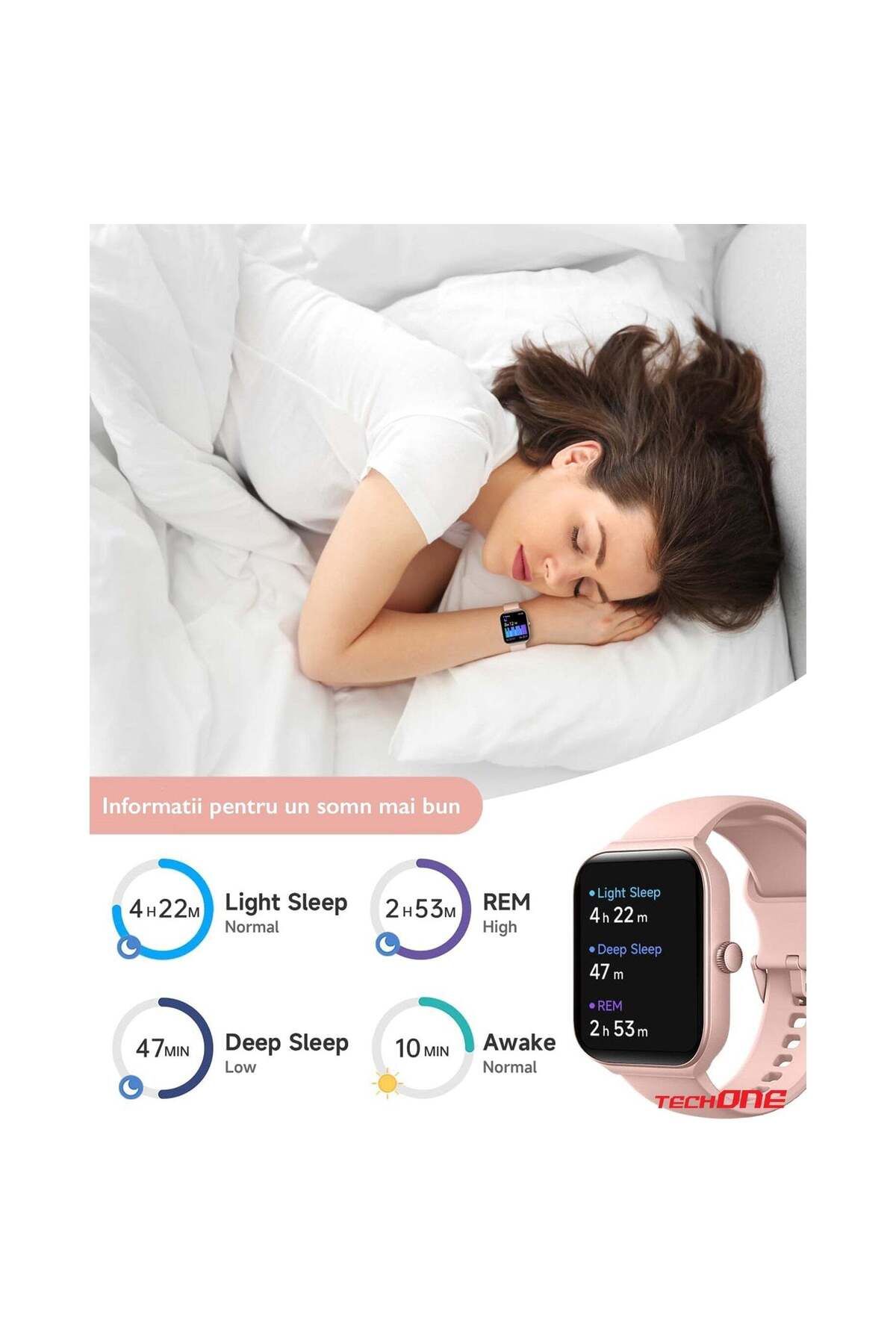 Techone-Ceas inteligent Vita Pulse pentru femei, auriu 7