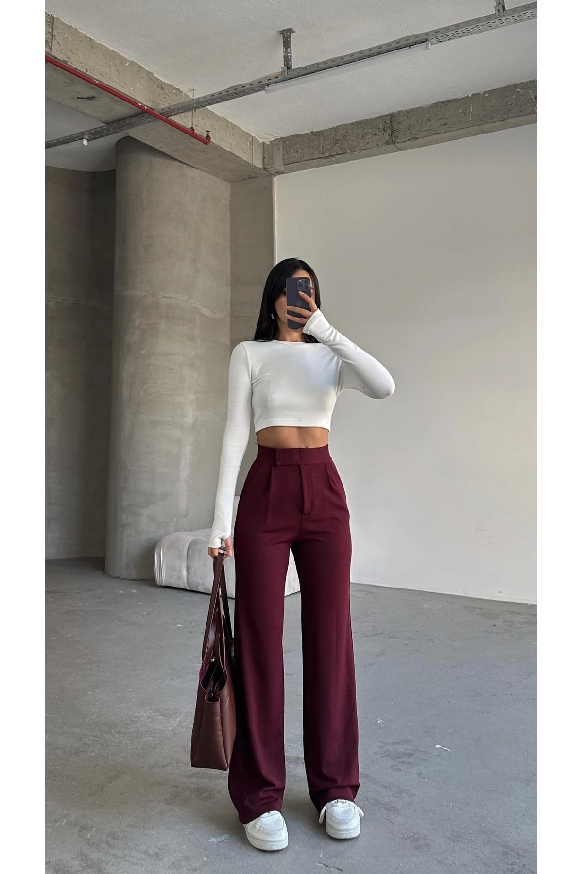Rift Jeans Cırtlı Palazzo Pantolon