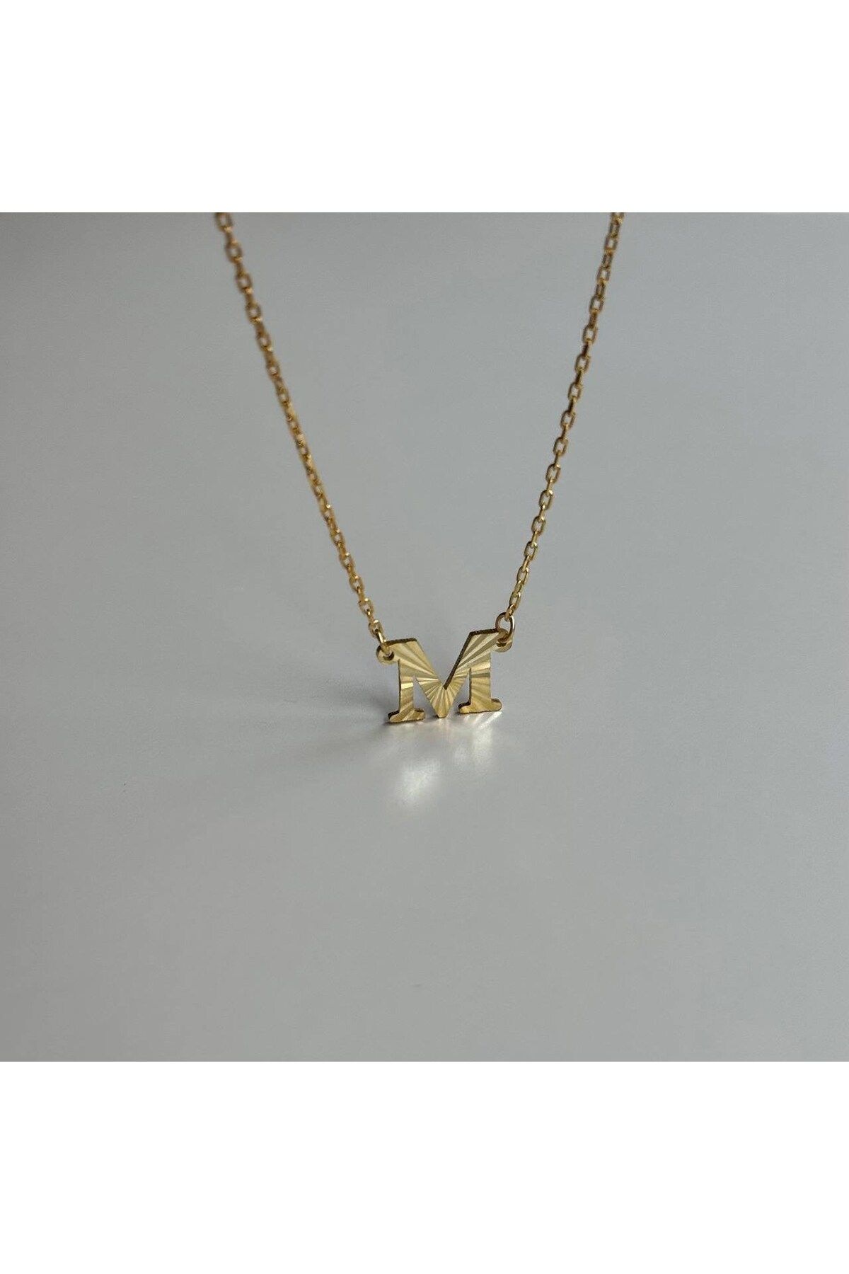 beonejewelry IŞILTILI PLAKA HARF KOLYE | 925 GÜMÜŞ