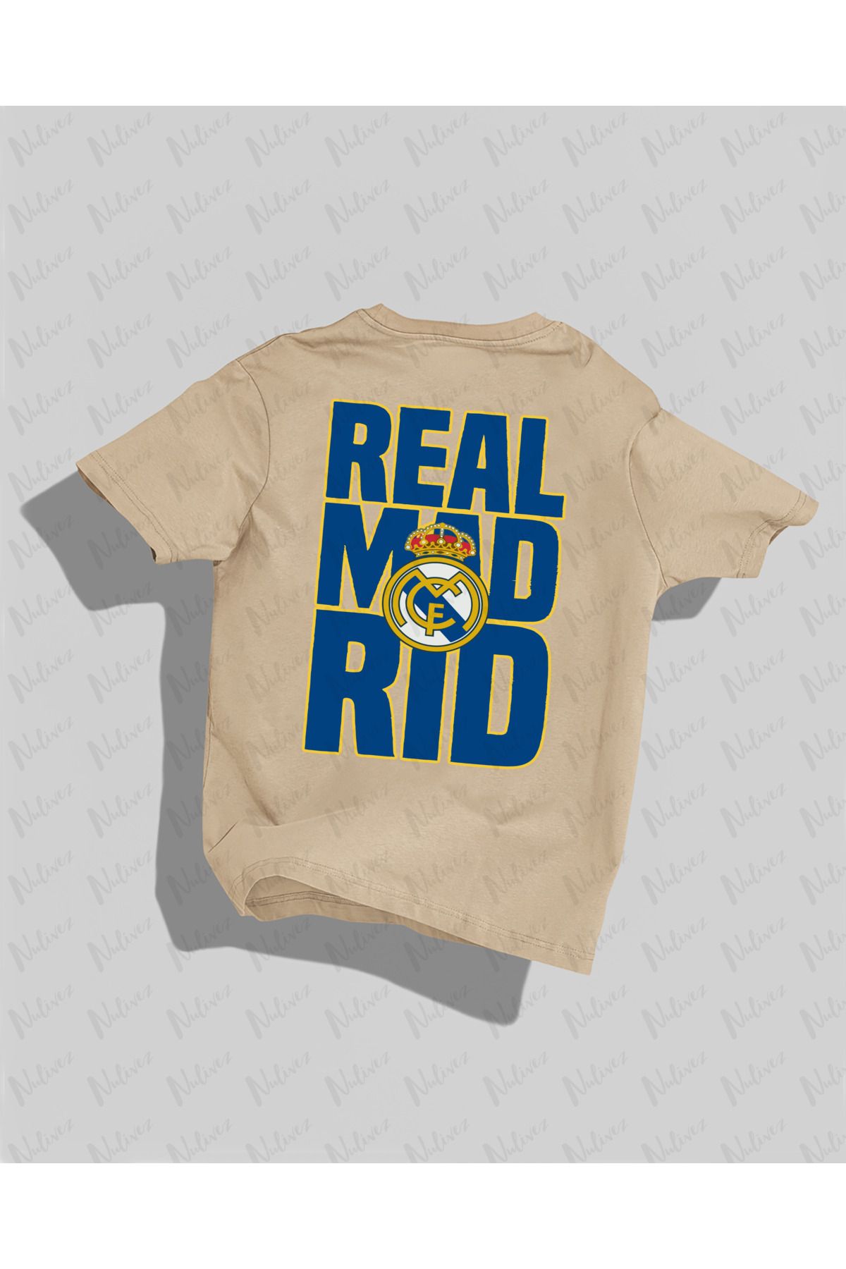 Nulivez Real Madrid Tasarımı Sırt Baskılı Yüksek Kalite Kompakt Unisex Oversize T-Shirt