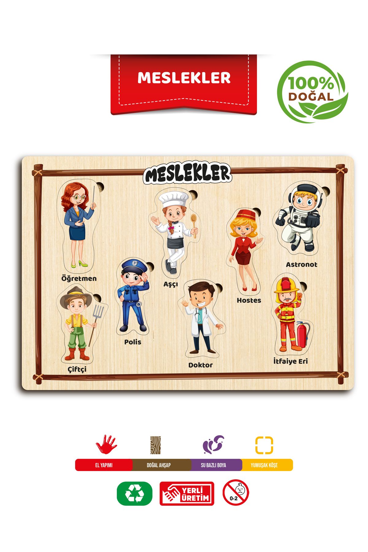 TIME TABLE ahşap eğitici öğretici sevimli meslekler meslekleri öğreniyorum