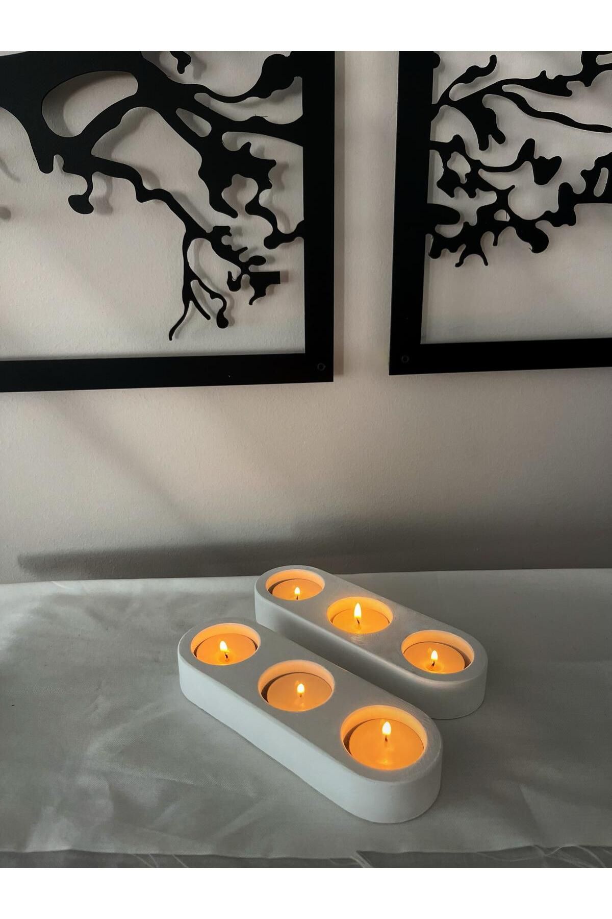 Evosia Design Beyaz Tealight Mumluk ( 2 adet )
