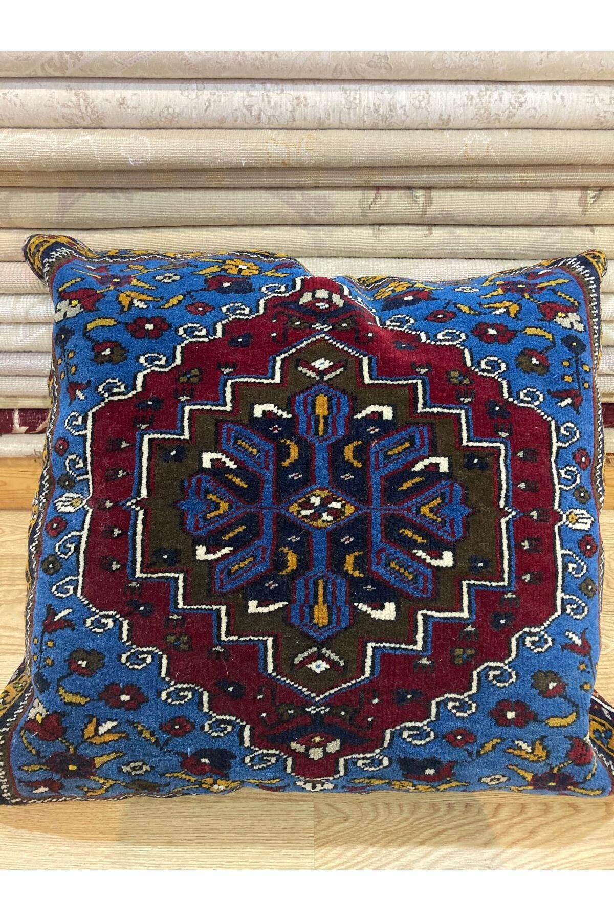 HALI SARAYI 1932 El Dokuma Yahyalı Halısı Yün Kök Boya Köşe Minderi 100x100 ölçü