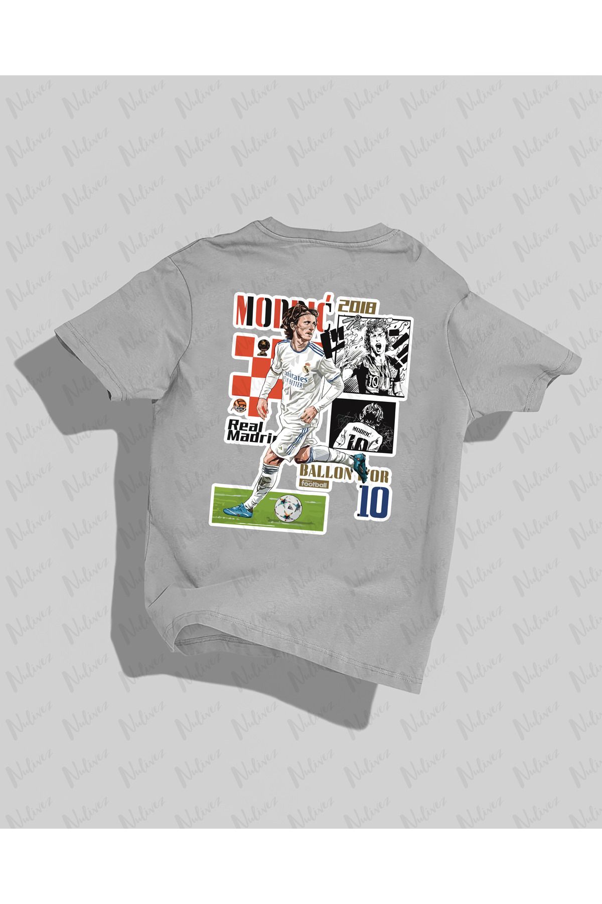 Nulivez Real Madrid Tasarımı Sırt Baskılı Yüksek Kalite Kompakt Unisex Oversize T-Shirt