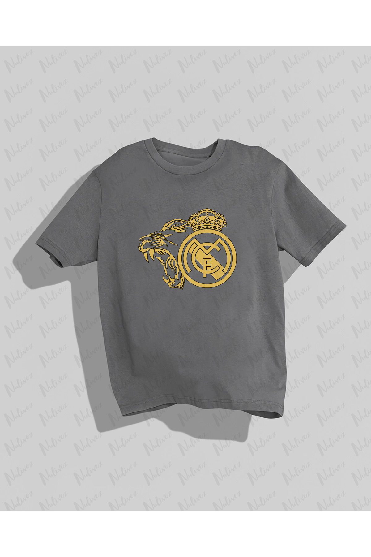 Nulivez Real Madrid Tasarımı Baskılı Yüksek Kalite Kompakt Unisex Oversize T-Shirt