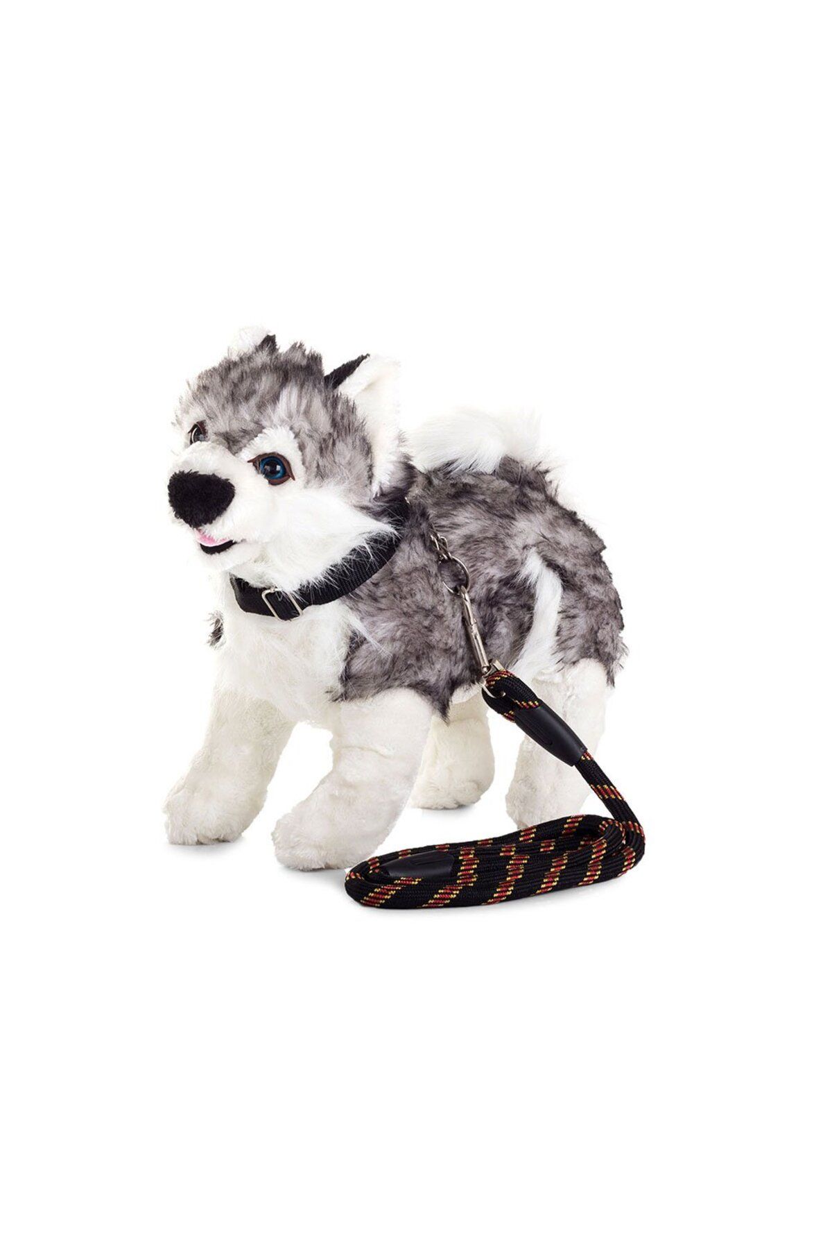 zola-Dog leash, collar included, 120x1.3 cm, black with pattern 7