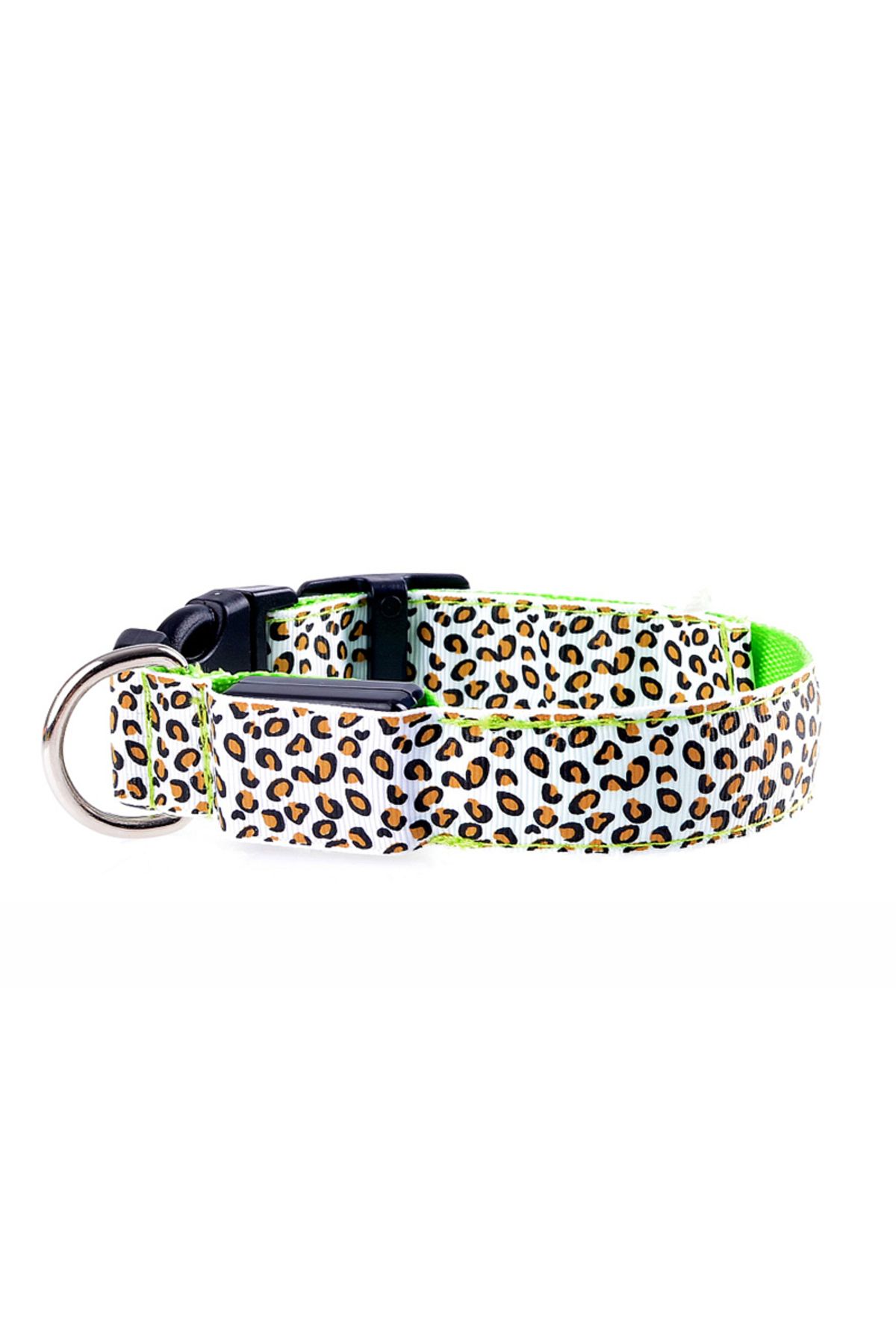 zola-Dog/cat collar, with LED, size M, white/green 3