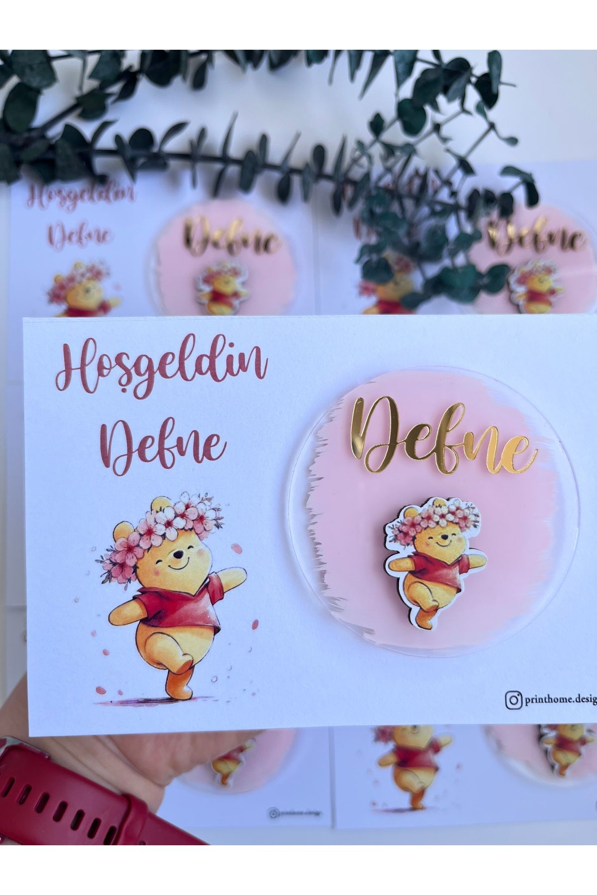 Pass Pano Hediyelik Pleksi Bebek Magneti 10'lu – İsme Özel Kartlı Figürlü Sade ve Şık Tasarım