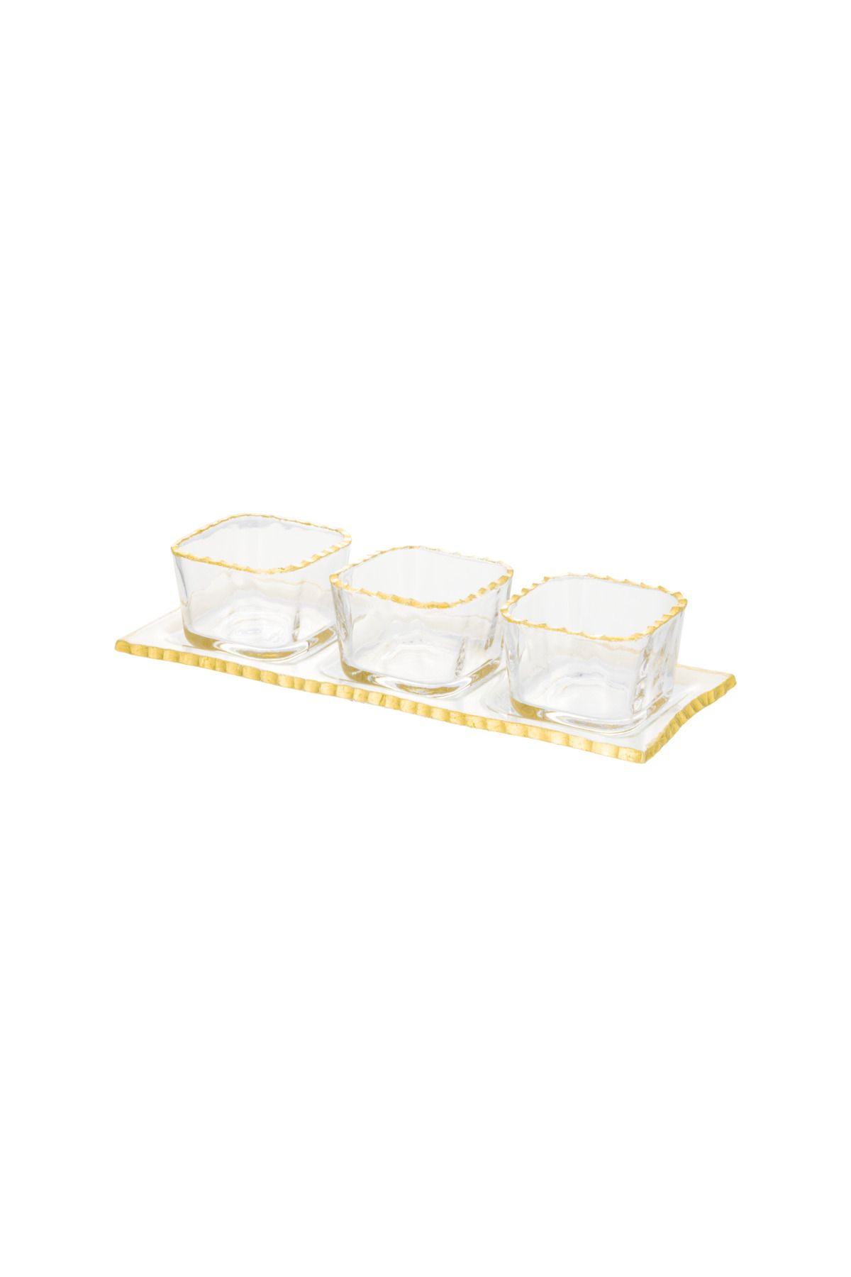 ALSAIF-Glass Serving Plates With Handle, 4 Pieces, Multi-colored, By Al Saif 2