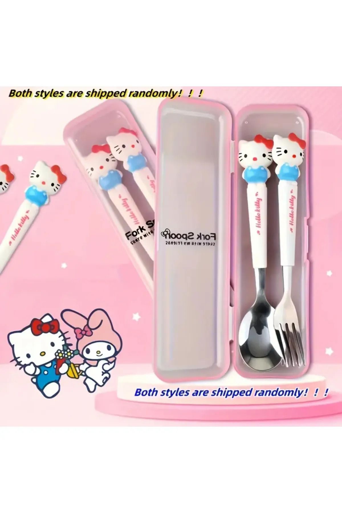 zeynobella Sanrio Kuromi My Melody Cinnamoll Hello kitty 2’li çatal kaşık set