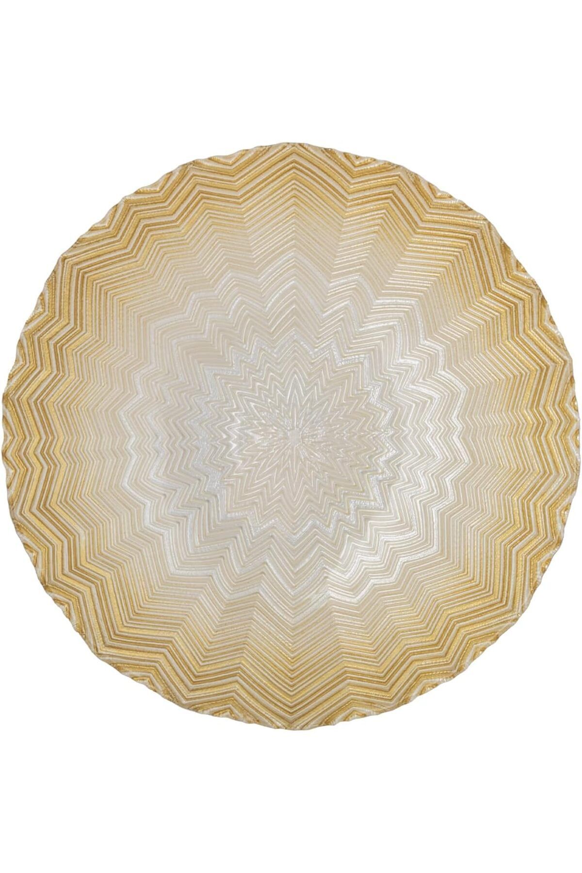 ALSAIF-Deep Serving Plate, Small, Gold, by Al Saif, Acrylic 2