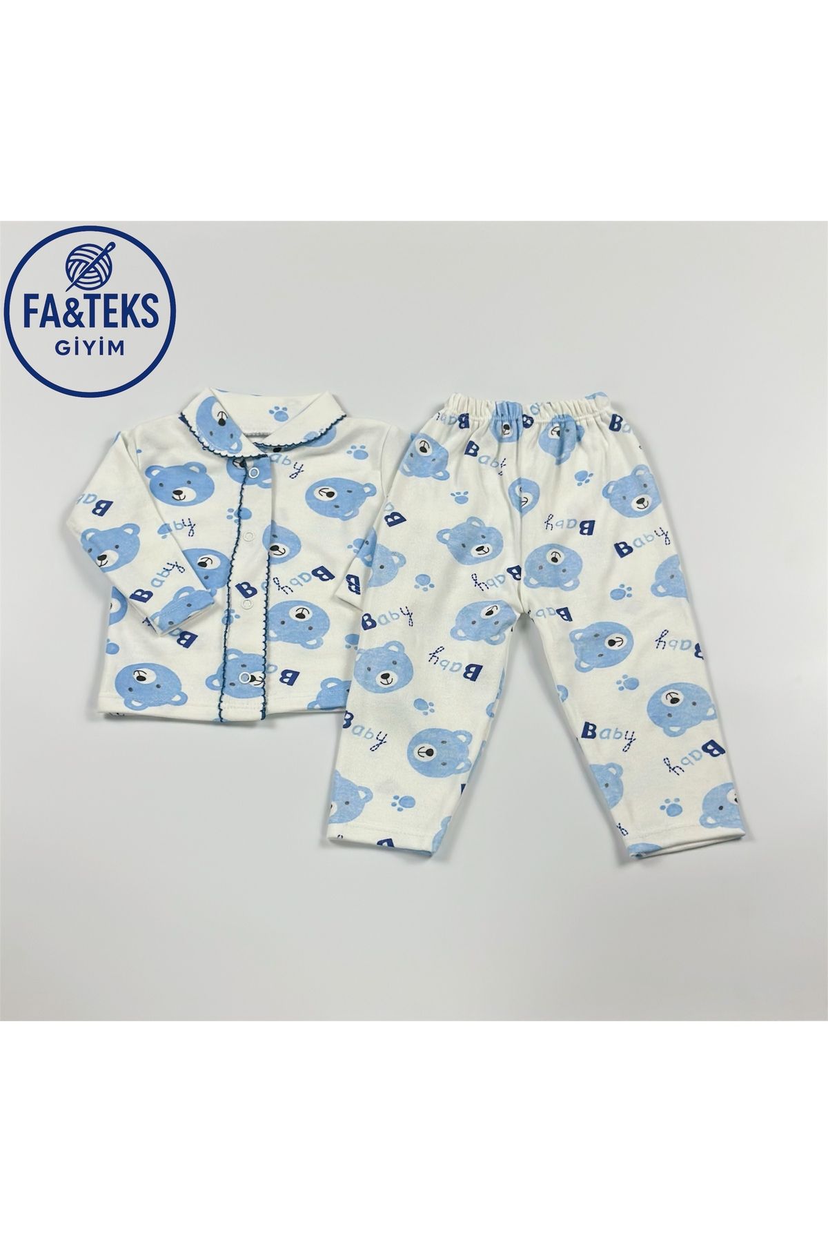 Butik Ayıcık Desenli Bebek Pijama Takımı