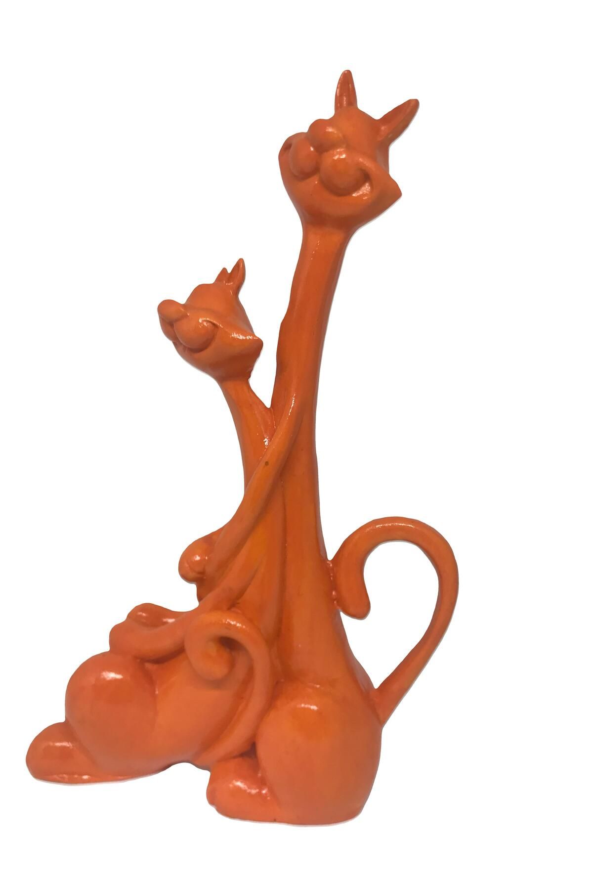 Şans Hediyelik Sevgili Kedi Biblo Turuncu