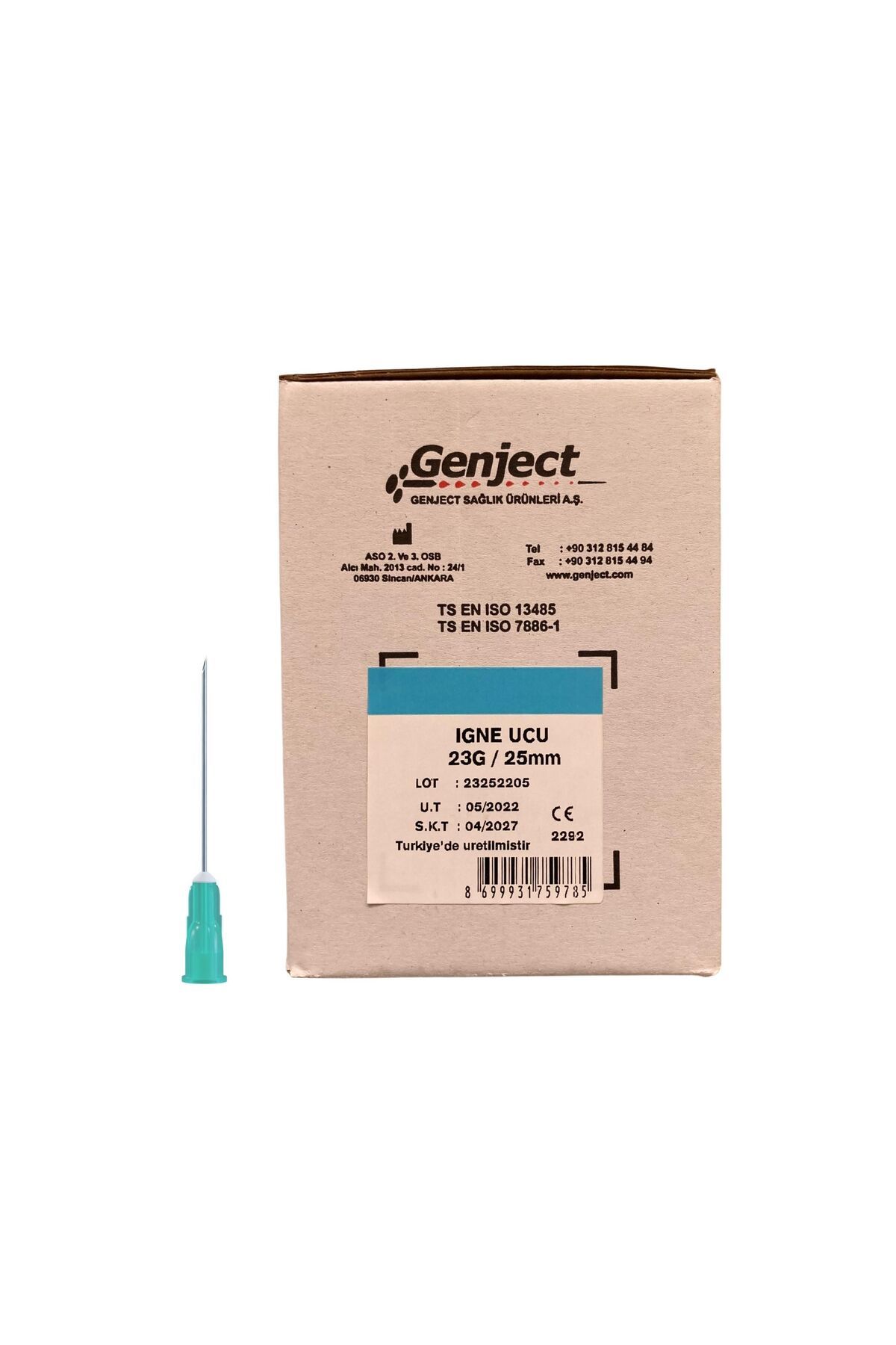 Genject - Enjektör Ine Ucu 25mm Mavi 23g - 500 Adet