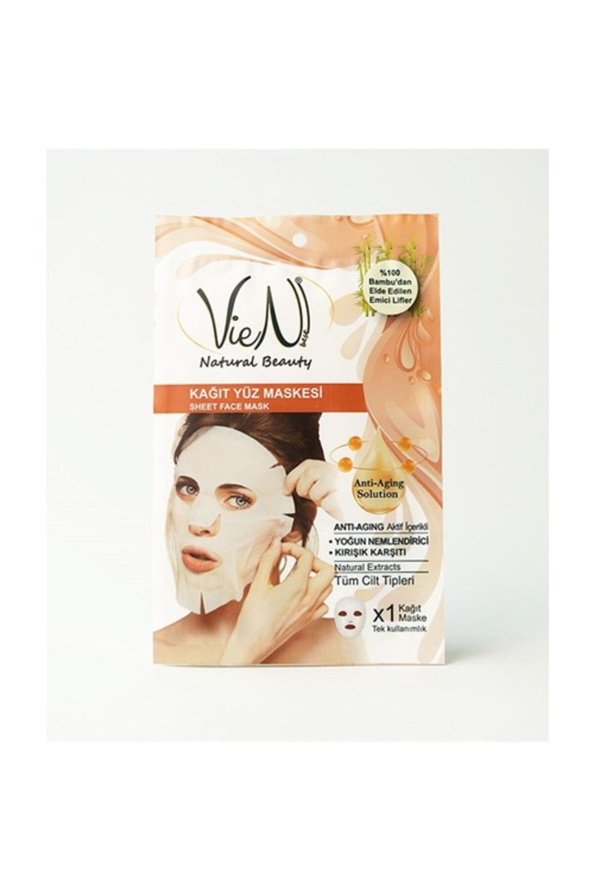 Vien Kagıt Yüz Maskesi Anti-Aging Aktif İcerikli +Yogun Nemlendirici+ Kırısıklık Karşıtı