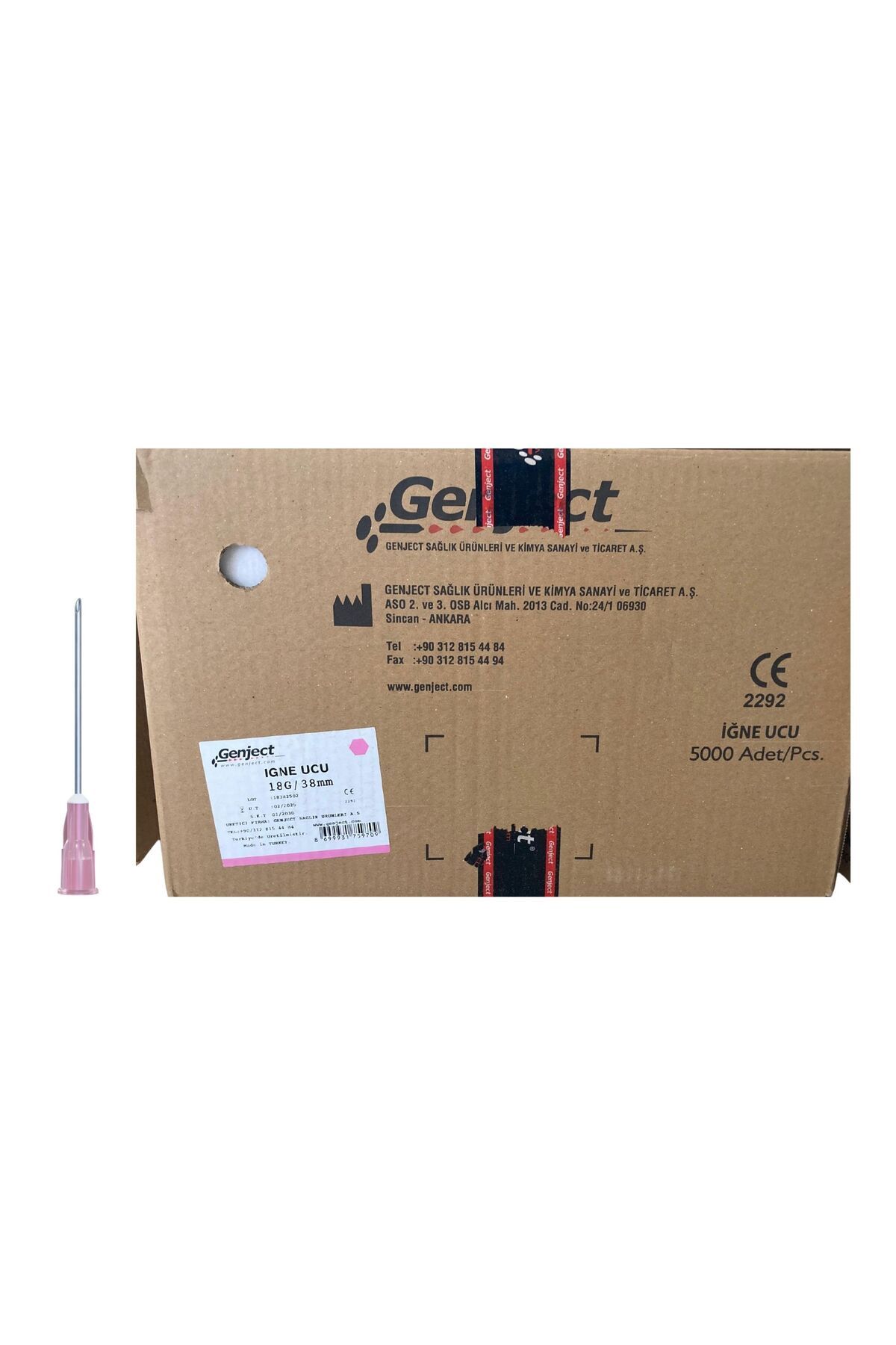 Genject - ENJEKTÖR İNE UCU PEMBE 18G - 5000 ADET