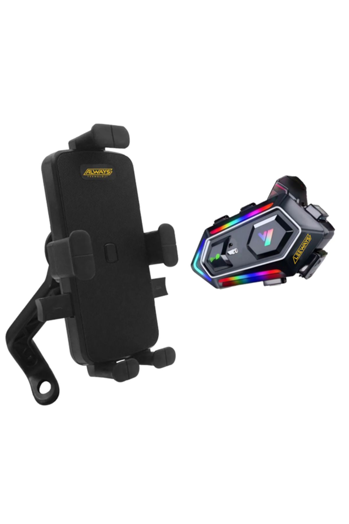 leeways Y20 Kask Kulaklık interkom + Motosiklet Telefon Tutacağı
