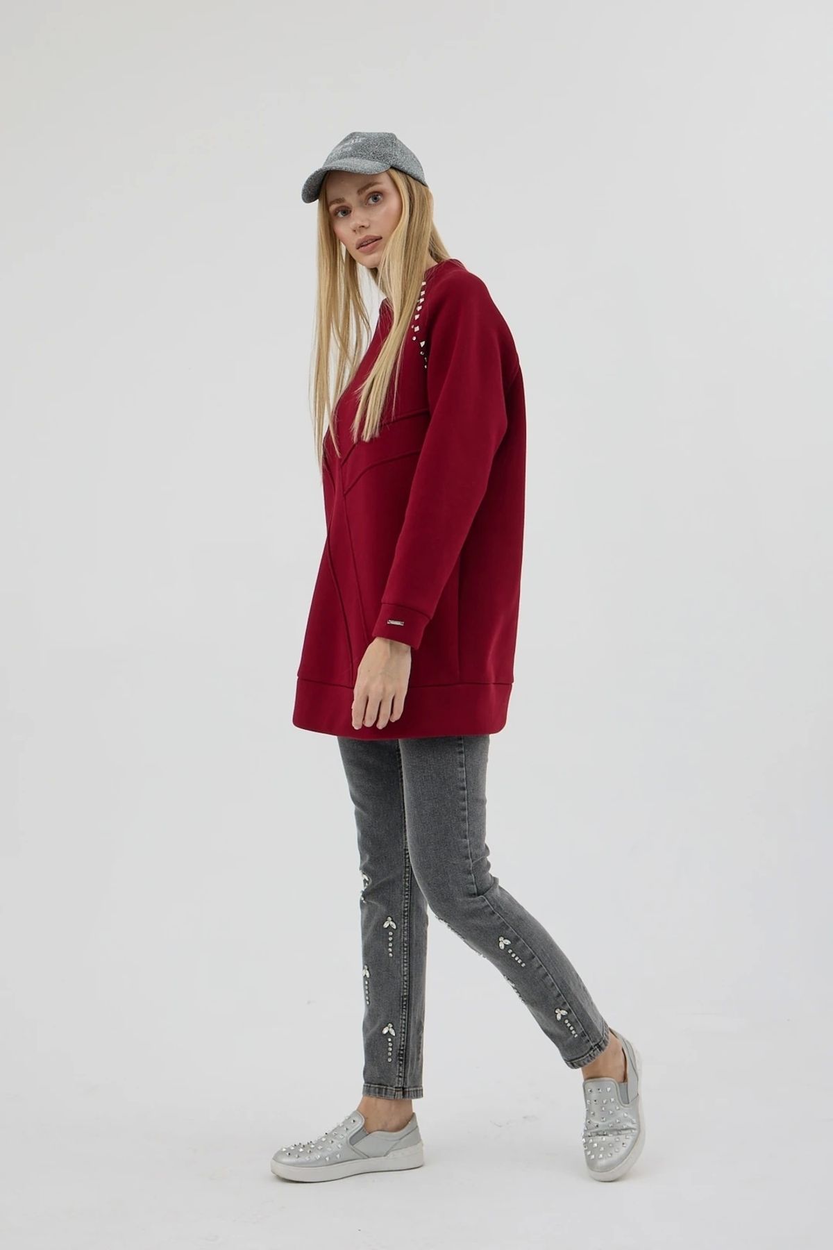 ladrans Taş Detaylı Parçalı Sweatshirt