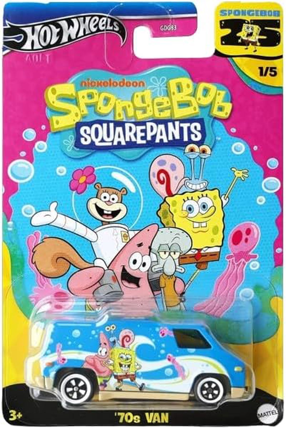HOT WHEELS Spongebob Squarepants 25. Yıl 70s Van 1/5 Ölçek