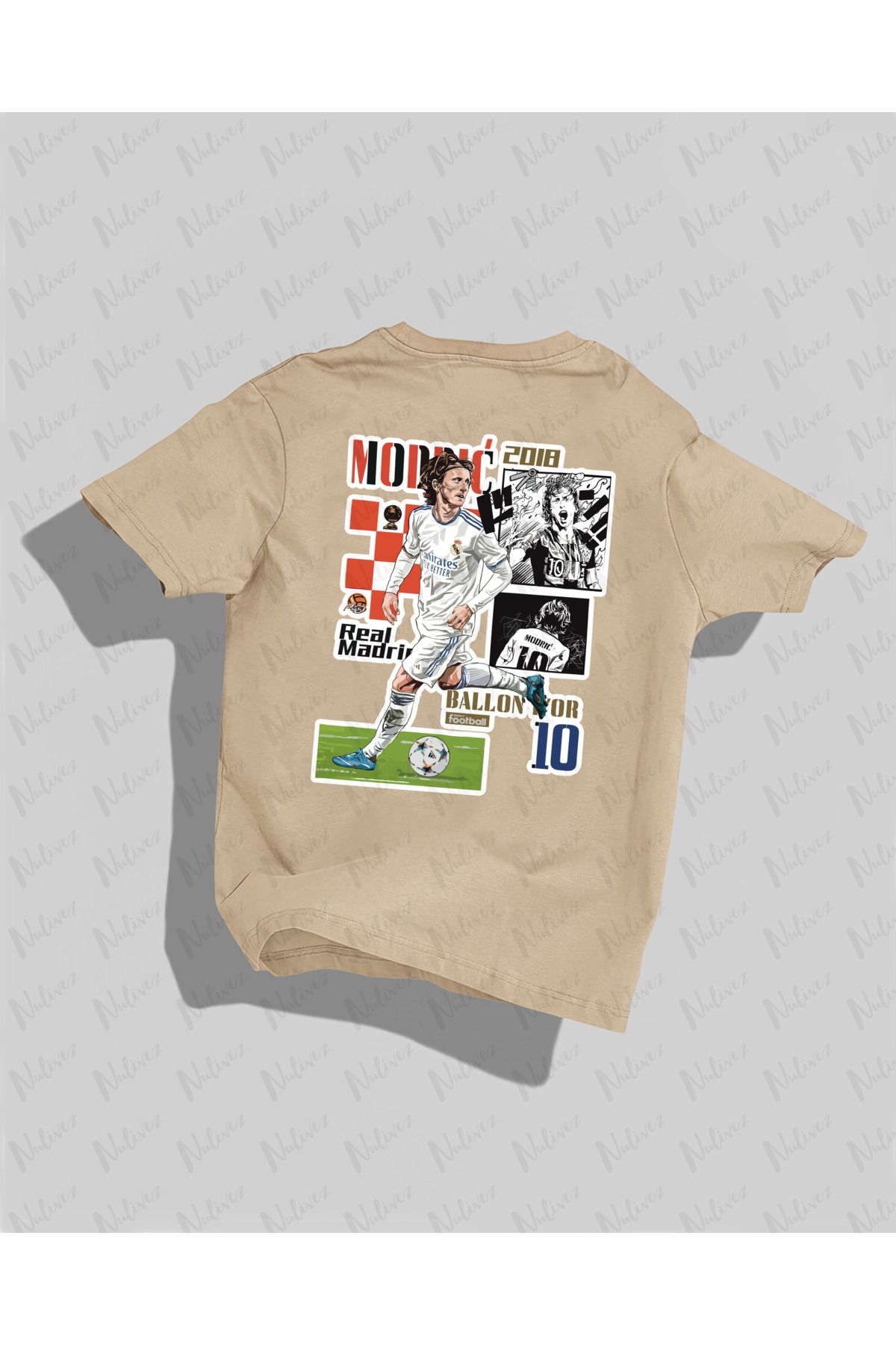 Nulivez Real Madrid Tasarımı Sırt Baskılı Yüksek Kalite Kompakt Unisex Oversize T-Shirt