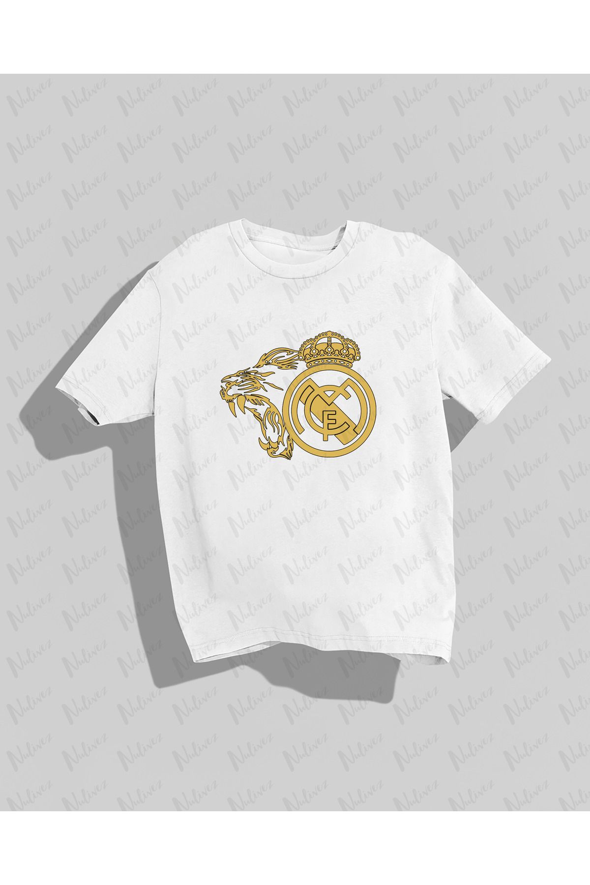 Nulivez Real Madrid Tasarımı Baskılı Yüksek Kalite Kompakt Unisex Oversize T-Shirt