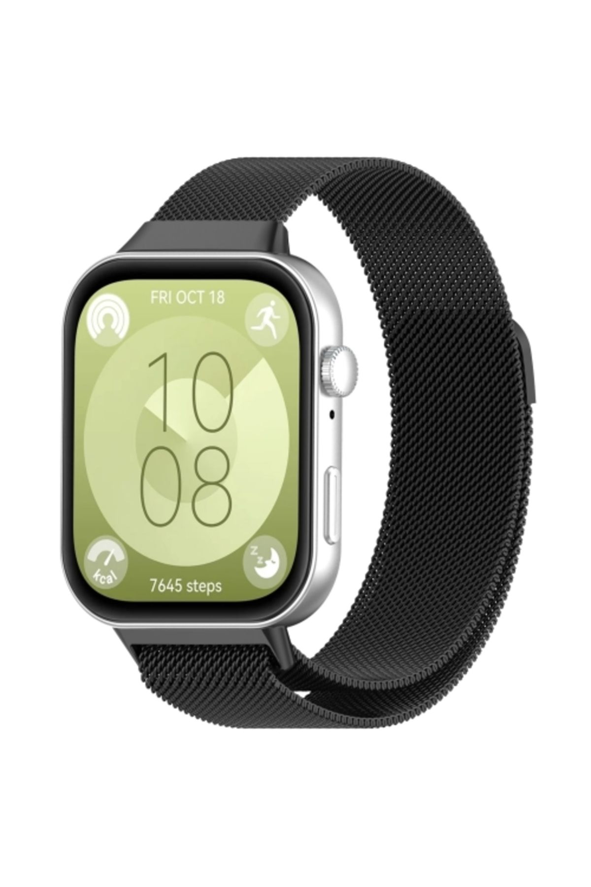 bbtech Huawei Watch Fit 3 / Fit 4 / Fit 4 Pro Uyum Metal Hasır Örgü Kordon Paslanmaz Milano Old Money Kayış