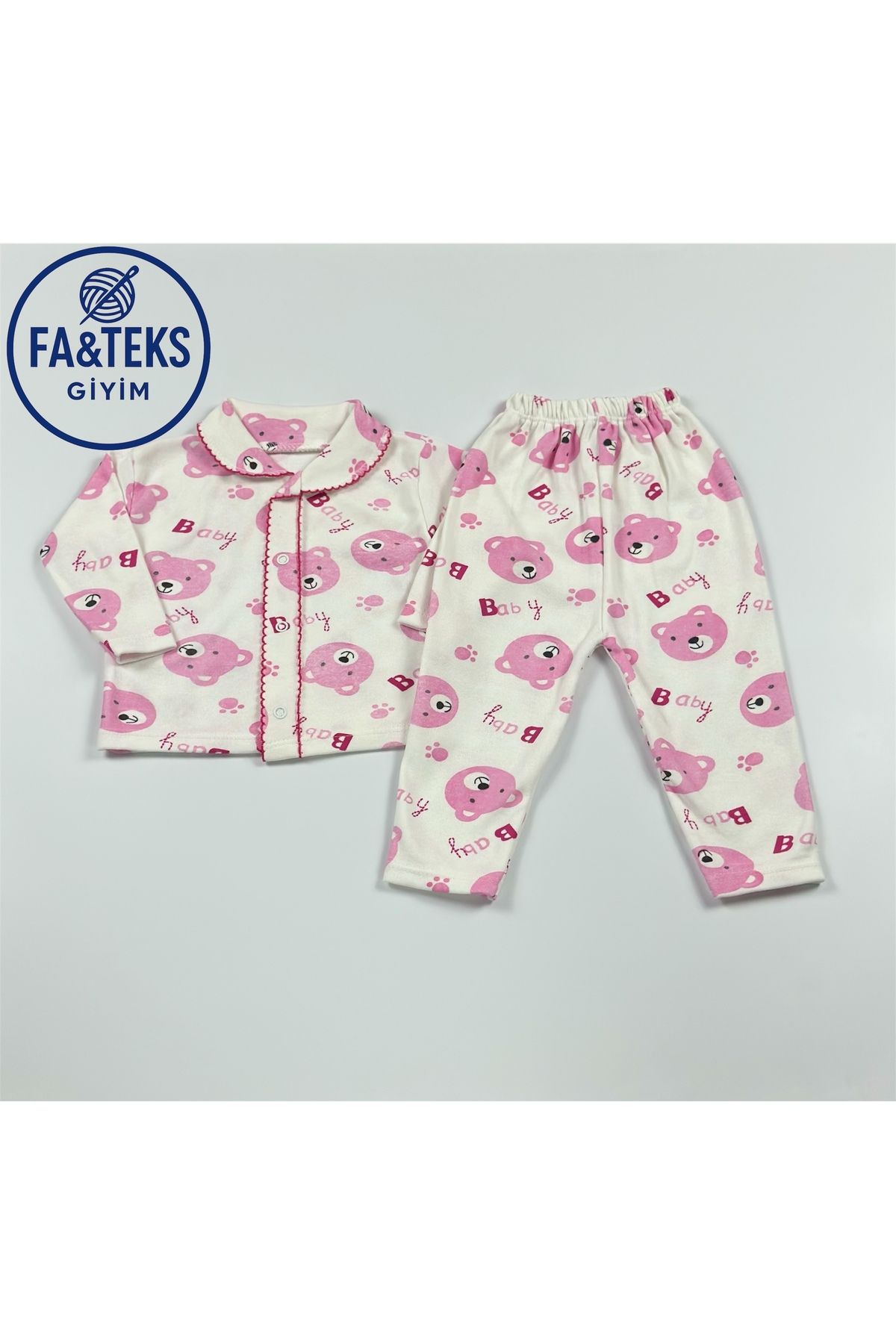 Butik Ayıcık Desenli Bebek Pijama Takımı