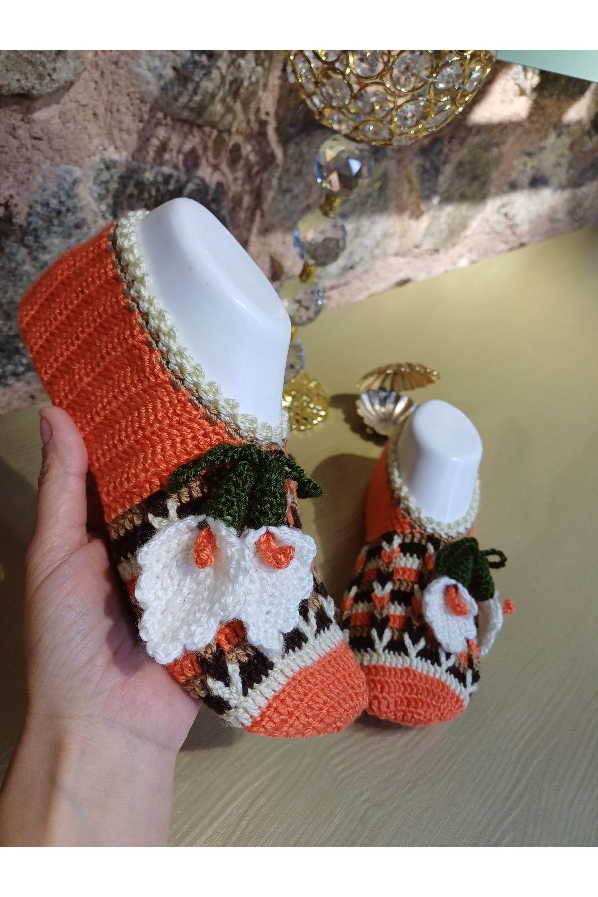 Butik El örgüsü çeyizlik patik