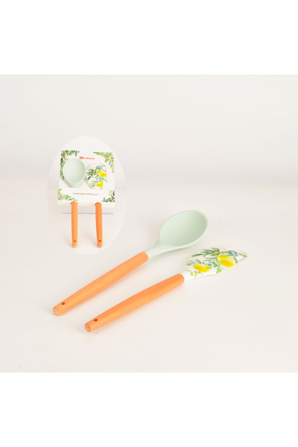 Tohana Silikon Limon ikili Kaşık Spatula Seti