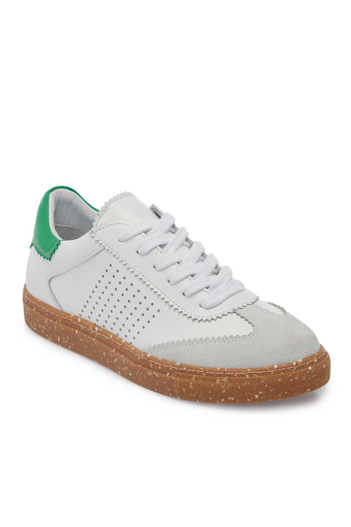 Tergan Beyaz Hakiki Deri Kadın Sneaker - K25I1AY68119-M03