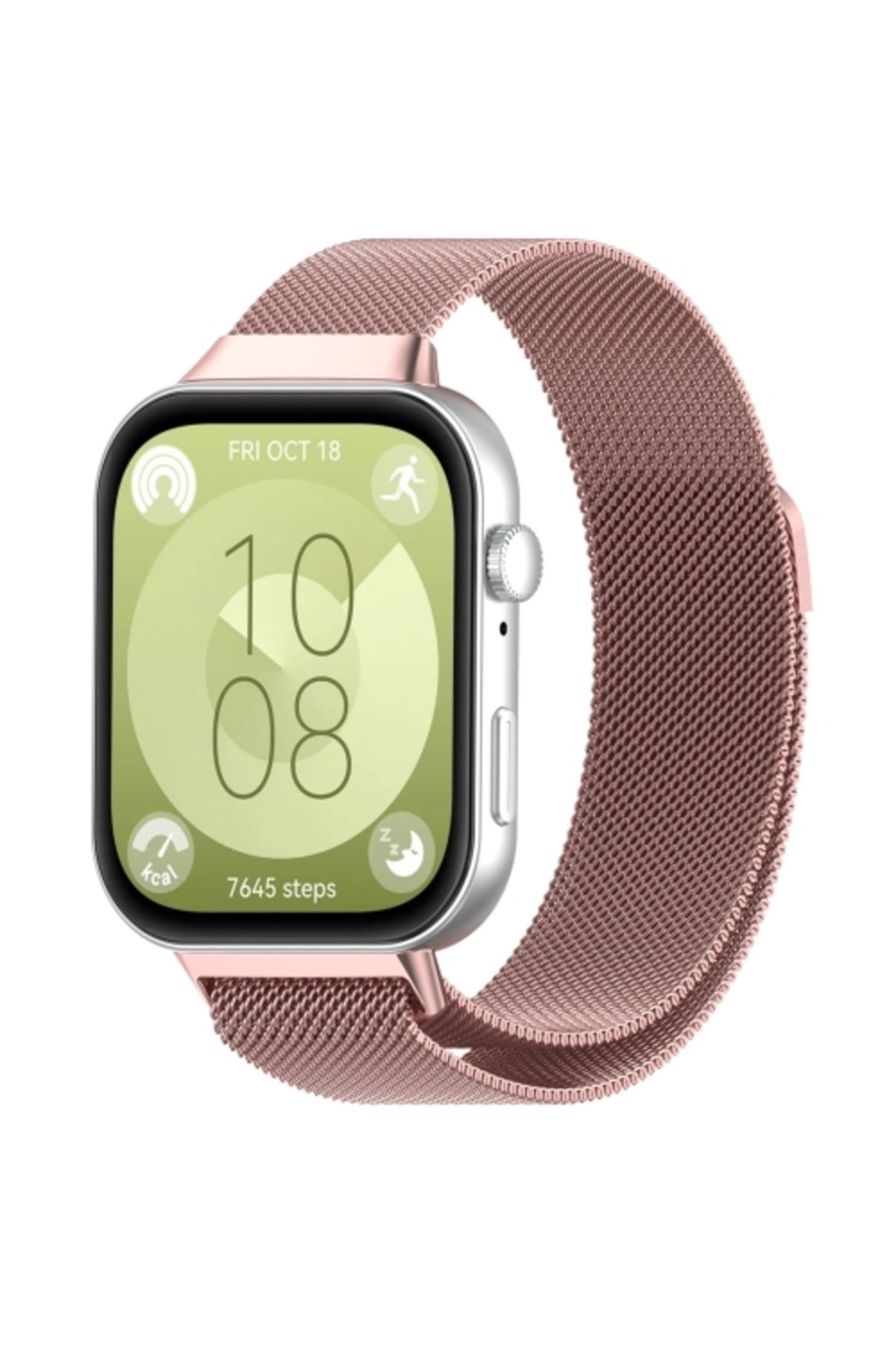 bbtech Huawei Watch Fit 3 / Fit 4 / Fit 4 Pro Uyum Metal Hasır Örgü Kordon Paslanmaz Milano Old Money Kayış