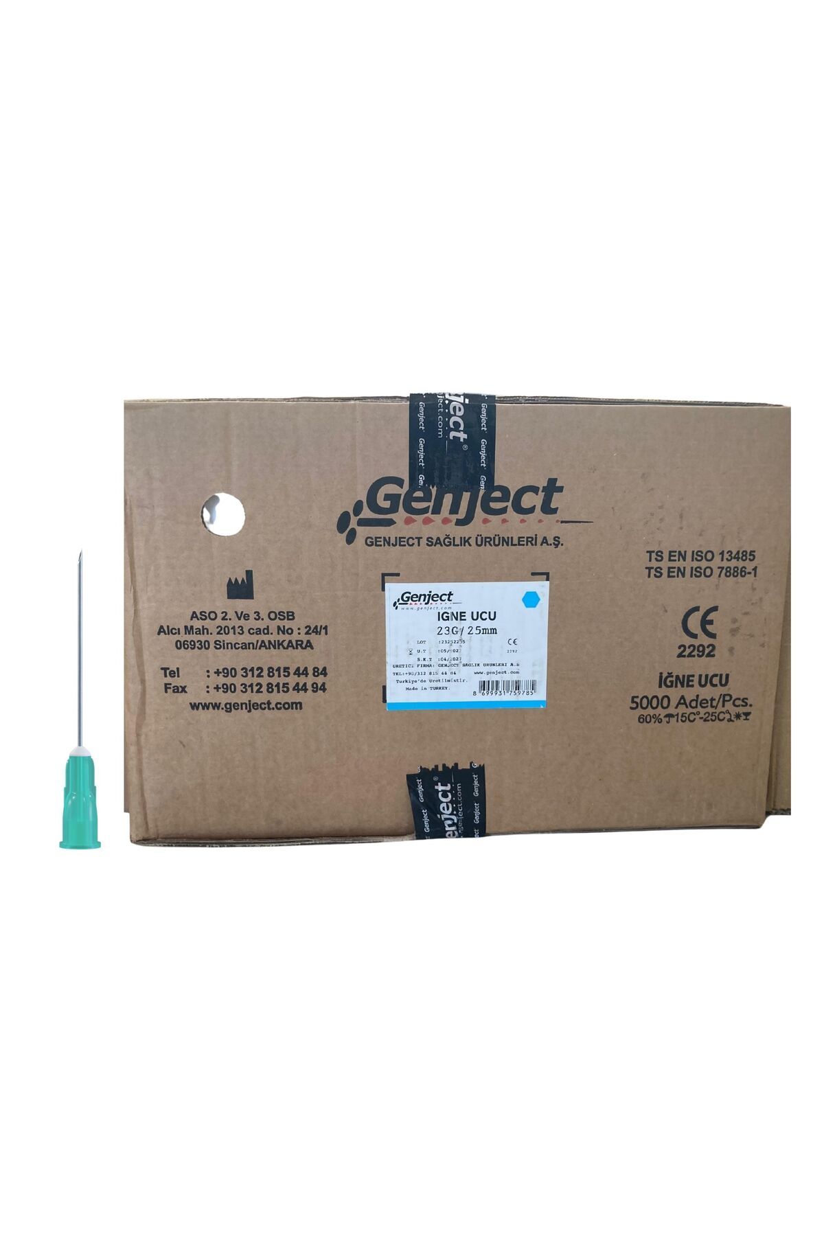 Genject - ENJEKTÖR İNE UCU 25MM MAVİ 23G - 5000 ADET