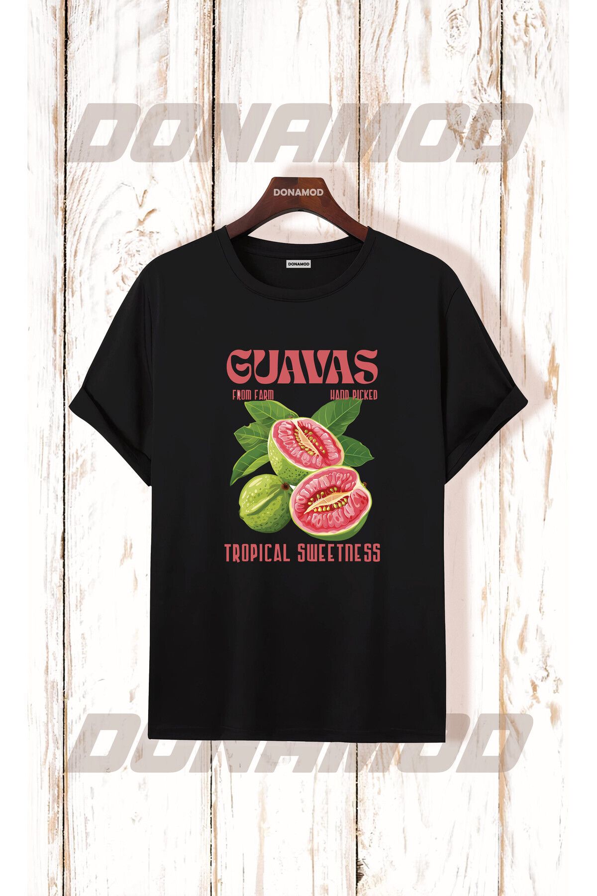 donamod Cherrıes Kiraz Avokado Çilek Berry Cherry Meyve Sebze Tasarımlı Hediye Siyah Beyaz Tişört T shirt