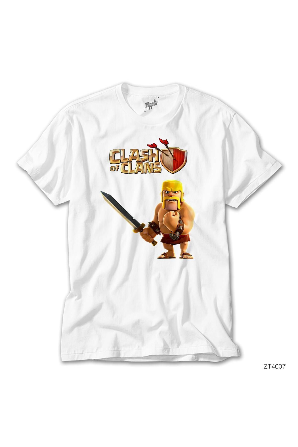 donamod Clash Of Clans Barbar Beyaz Tişört