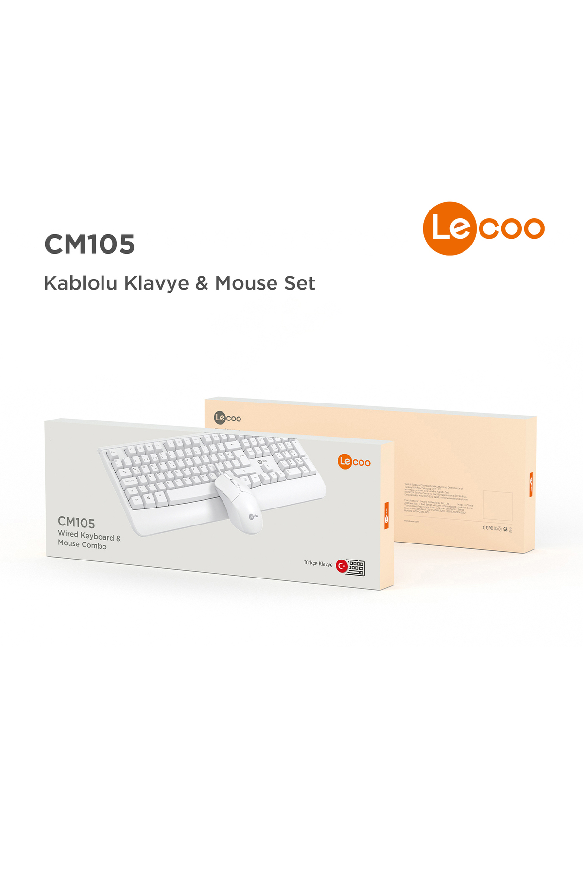 Lecoo Cm105 Usb Kablolu Türkçe Q Klavye & Mouse Set Beyaz - Fiyatı