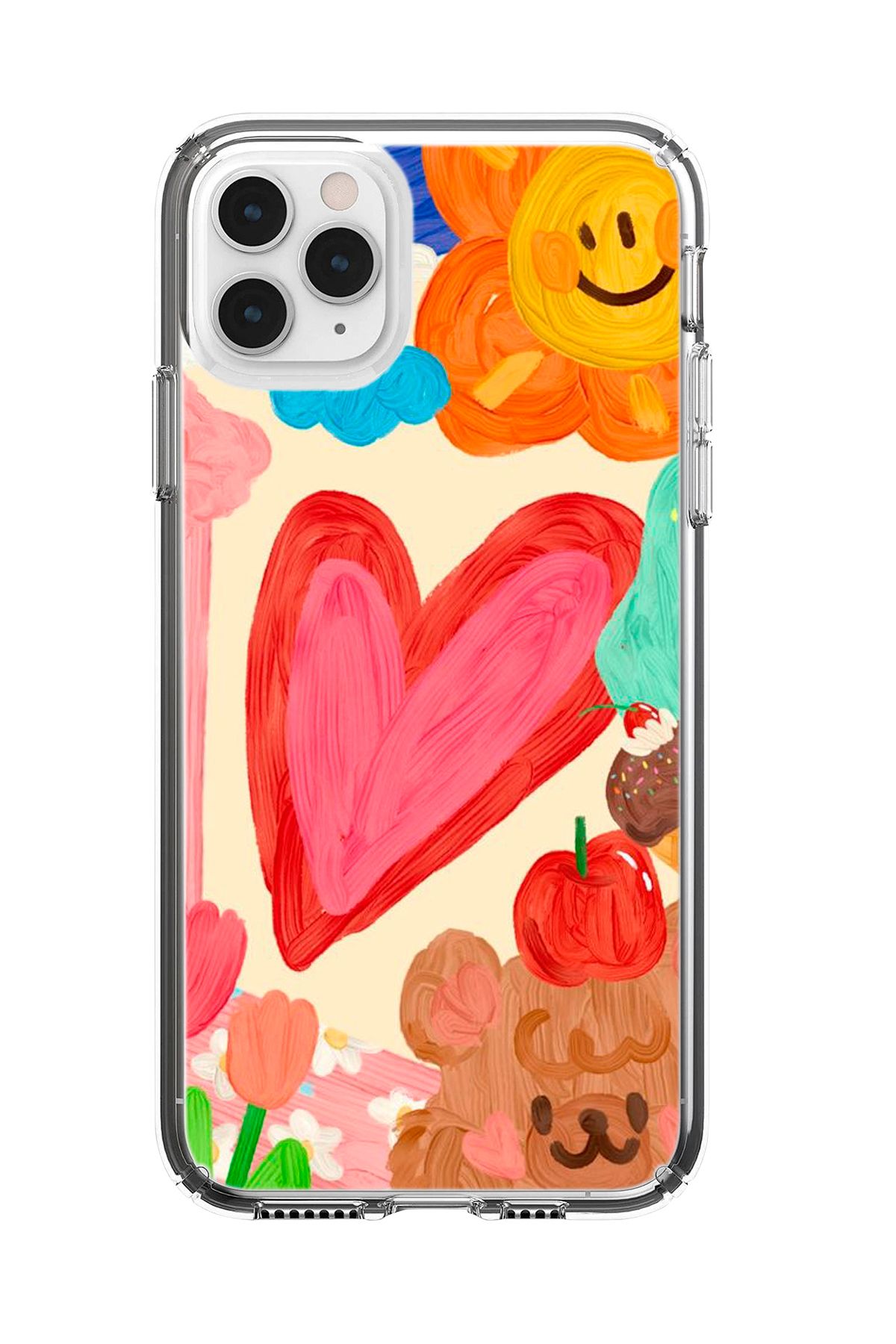 mooodcase iPhone 11 Pro Uyumlu Funny Desenli Şeffaf Silikonlu Telefon Kılıfı