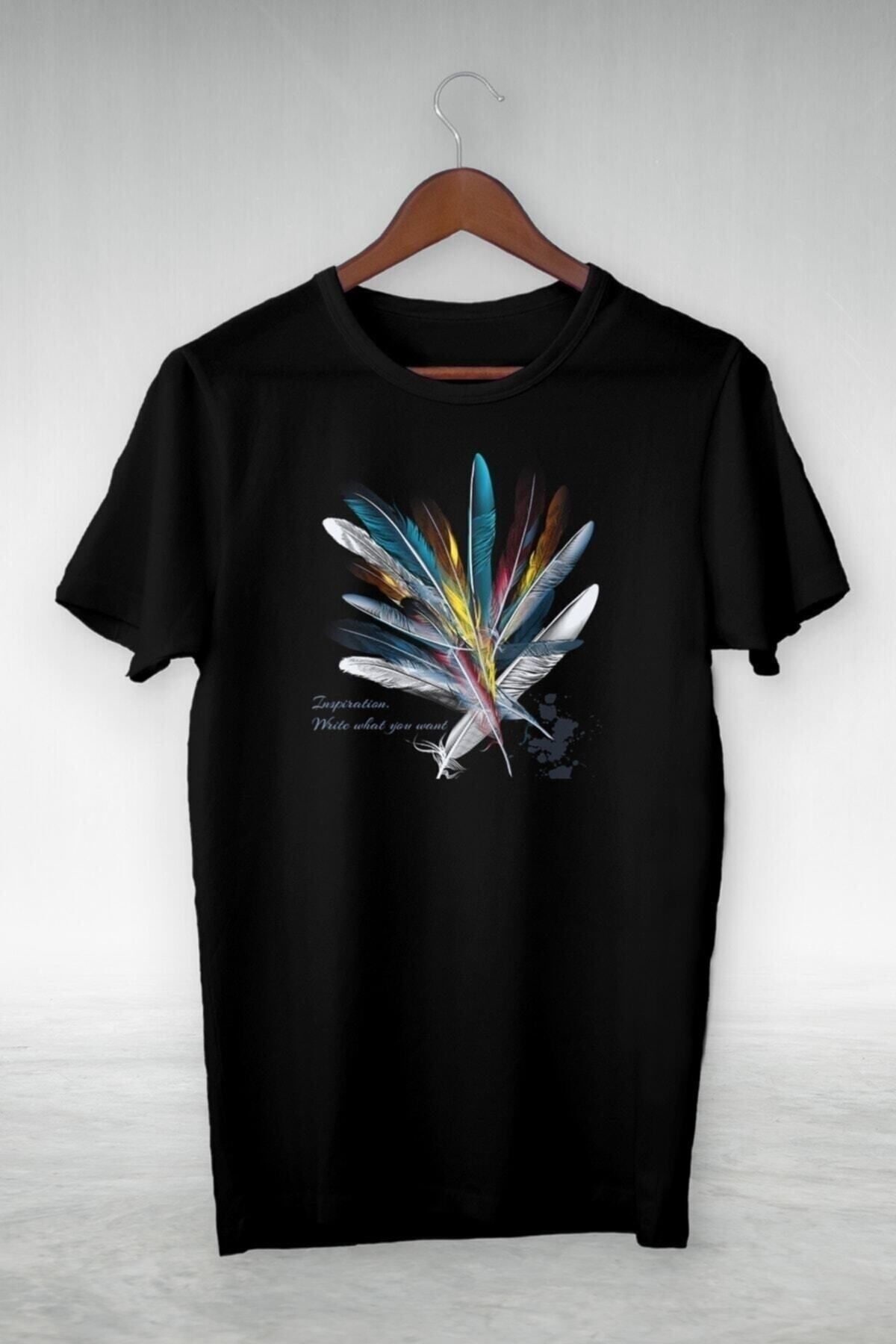 donamod Unisex Siyah Inapıratıon Wrıte What You Want Vip Tasarım Tshirt