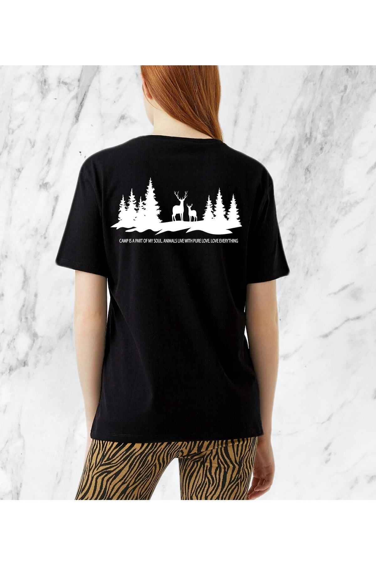 donamod Hayvan Kamp Dağcı Gezi Tatil Hediye Çift Kombin Regular Tshirt