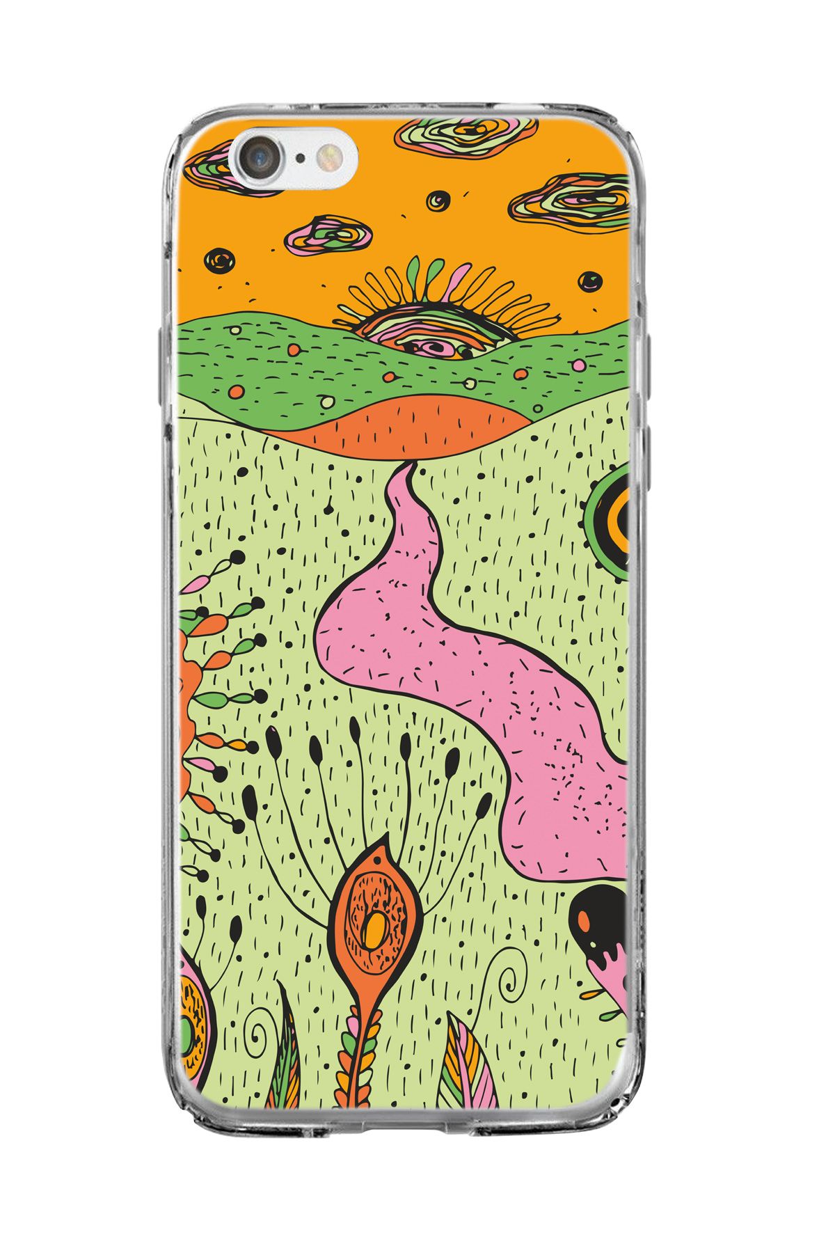 mooodcase iPhone 6 / 6s Uyumlu Renkli Düşler Desenli Şeffaf Silikonlu Telefon Kılıfı