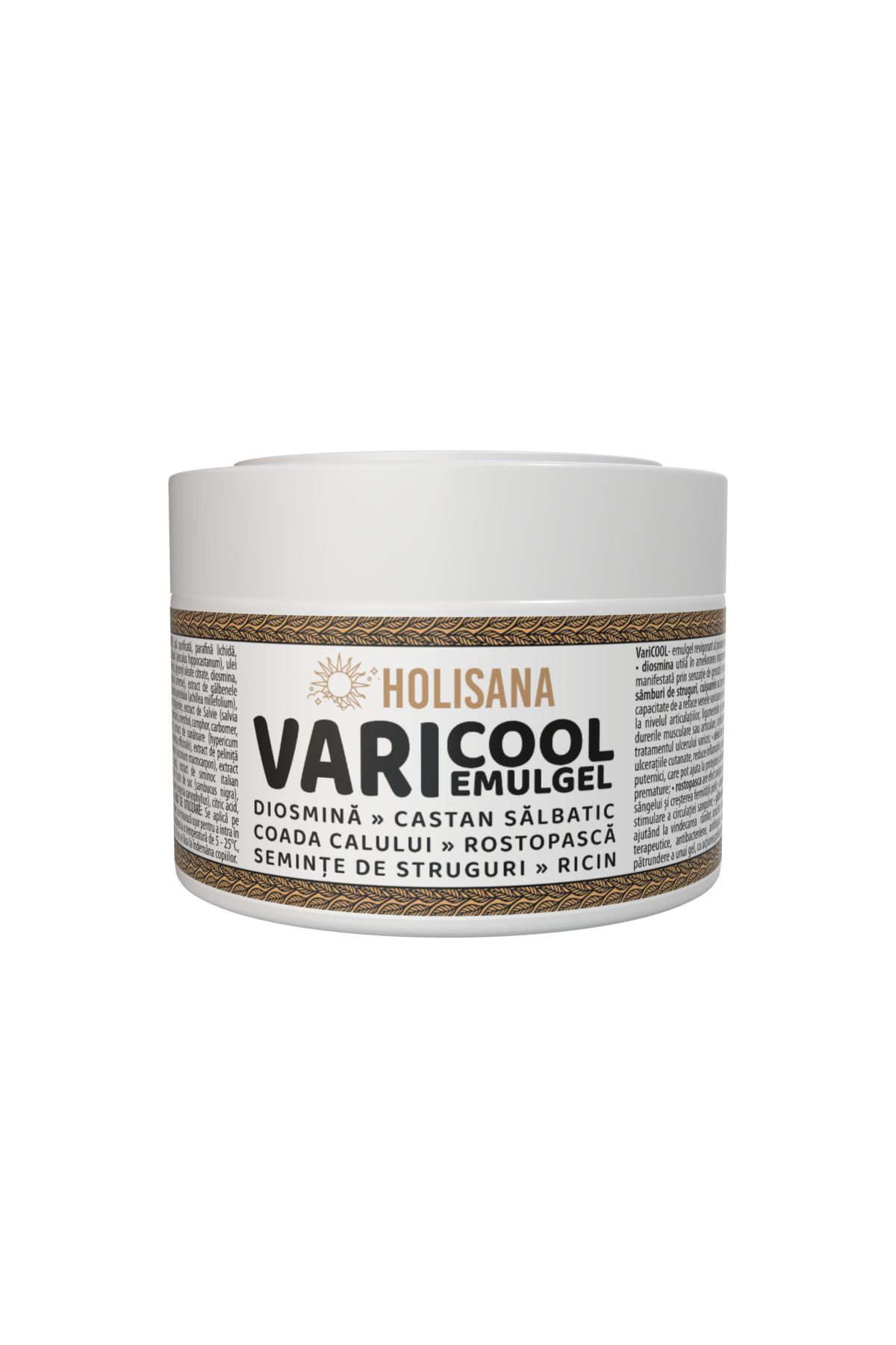 Holisana Gel emulgator, VARICOOL Emulgel, Holisana, Diosmină, Castan sălbatic, Coada-calului, Semințe de struguri, 300 ml