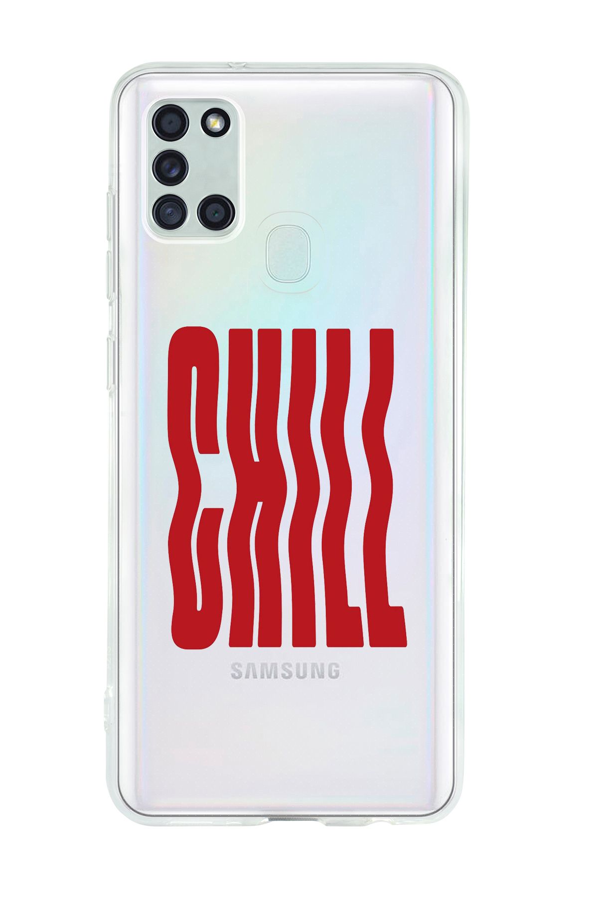 mooodcase Galaxy A21s Uyumlu Chill Desenli Şeffaf Silikonlu Telefon Kılıfı