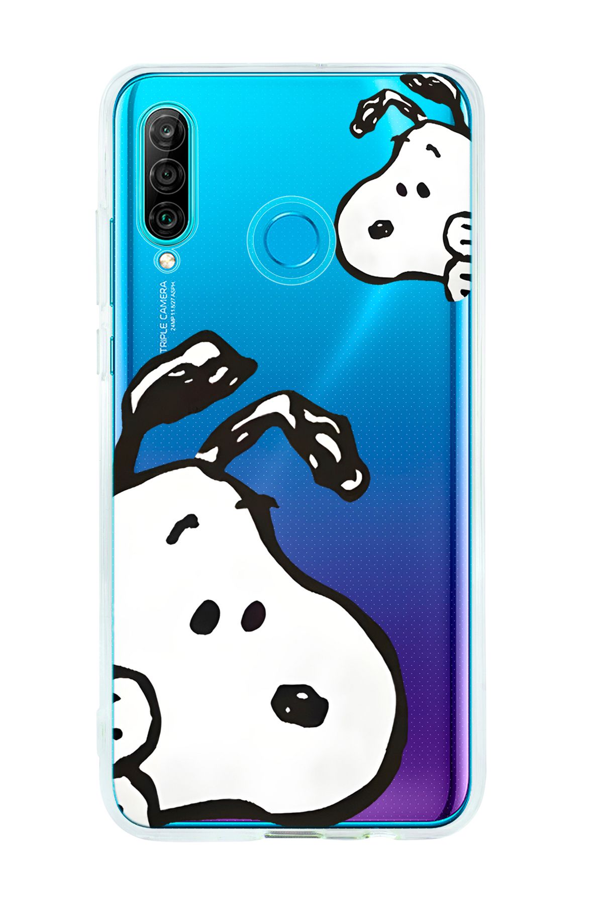 mooodcase Huawei P30 Lite Uyumlu Cool Doggo Desenli Şeffaf Silikonlu Telefon Kılıfı