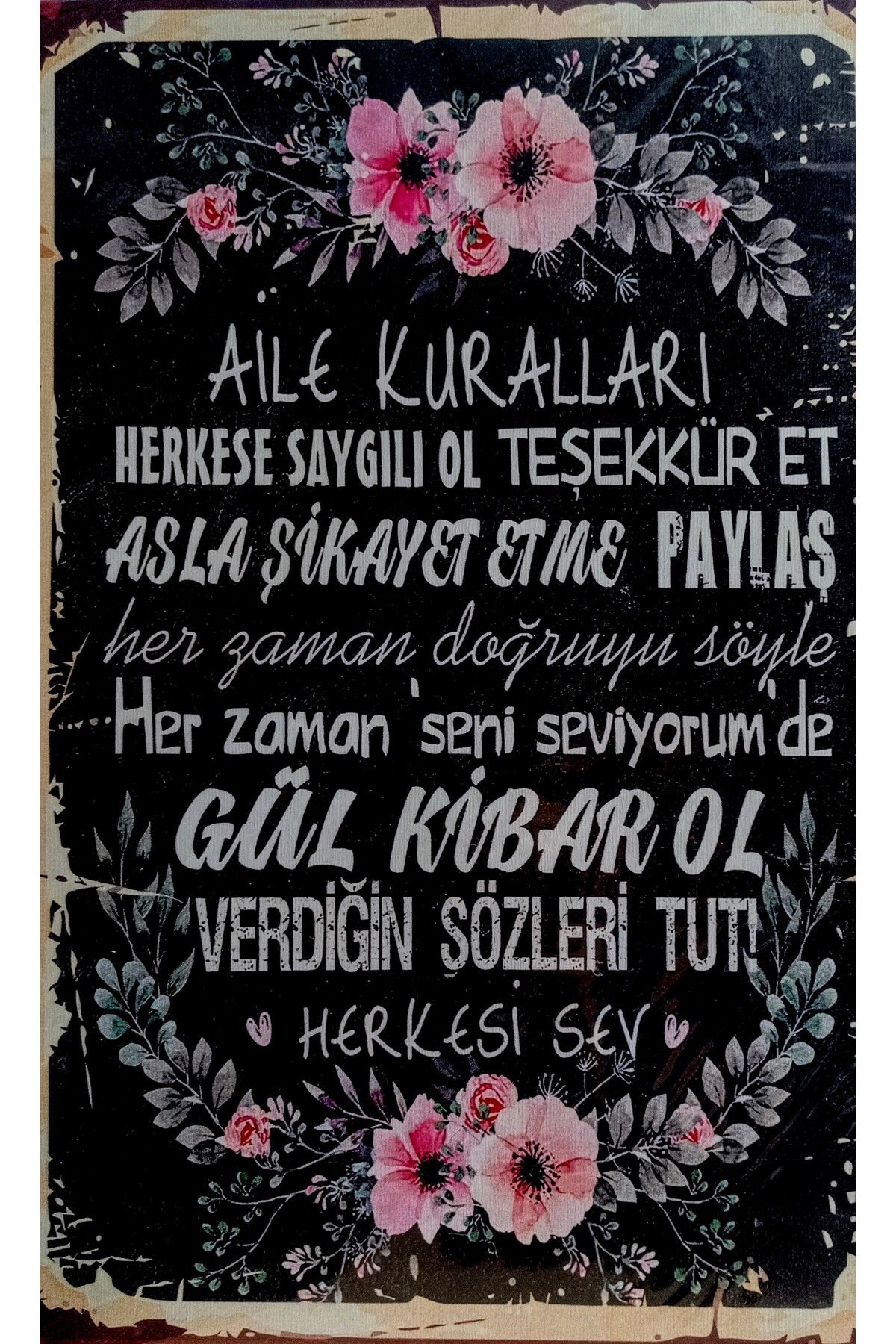 Haki Alışveriş Dünyası Tablo 20x30 cm mdf