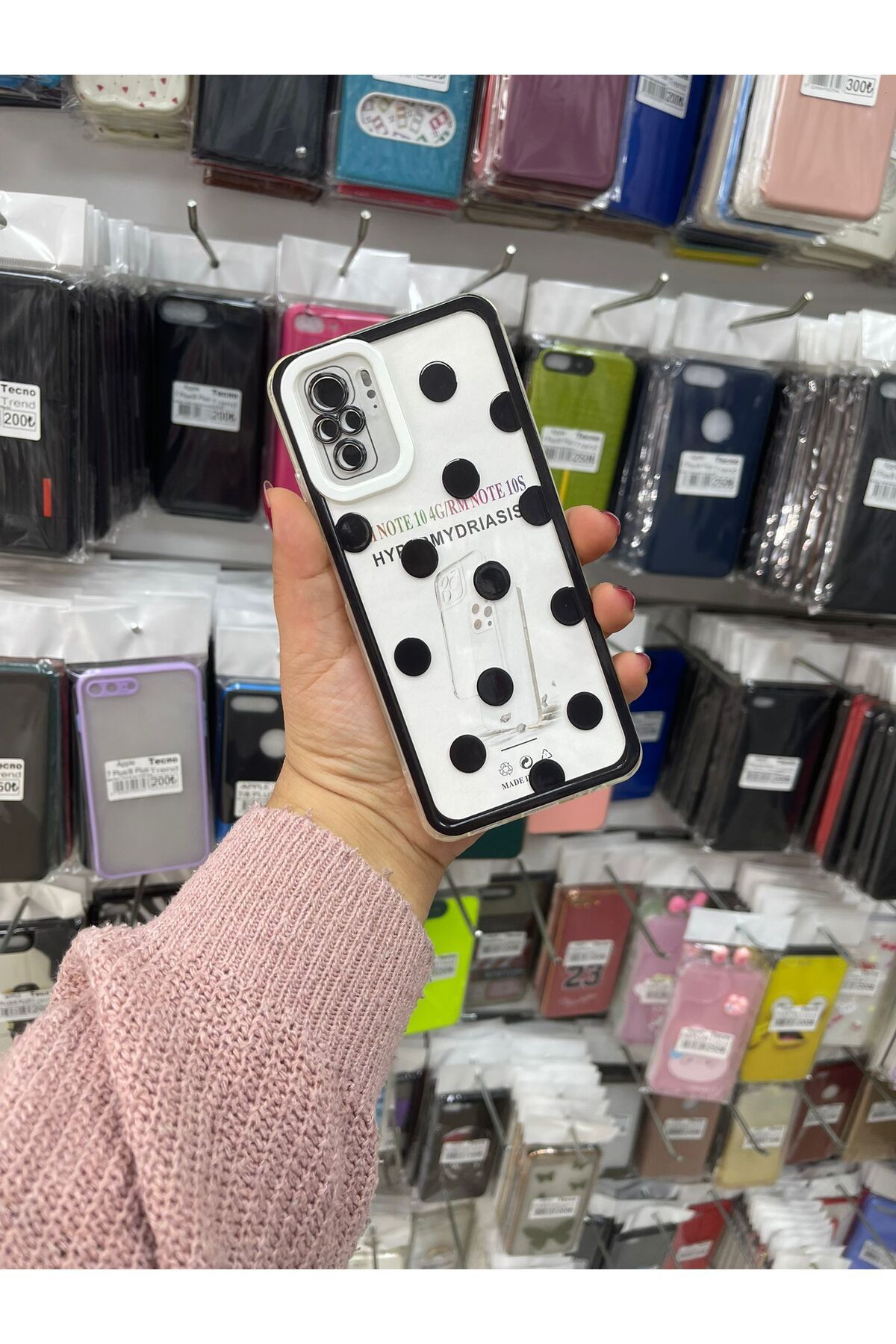 TECNOTREND Xiaomiiiii Redmi Note 10/10s Uyumlu Puantiyeli şeffaf silikon kılıf