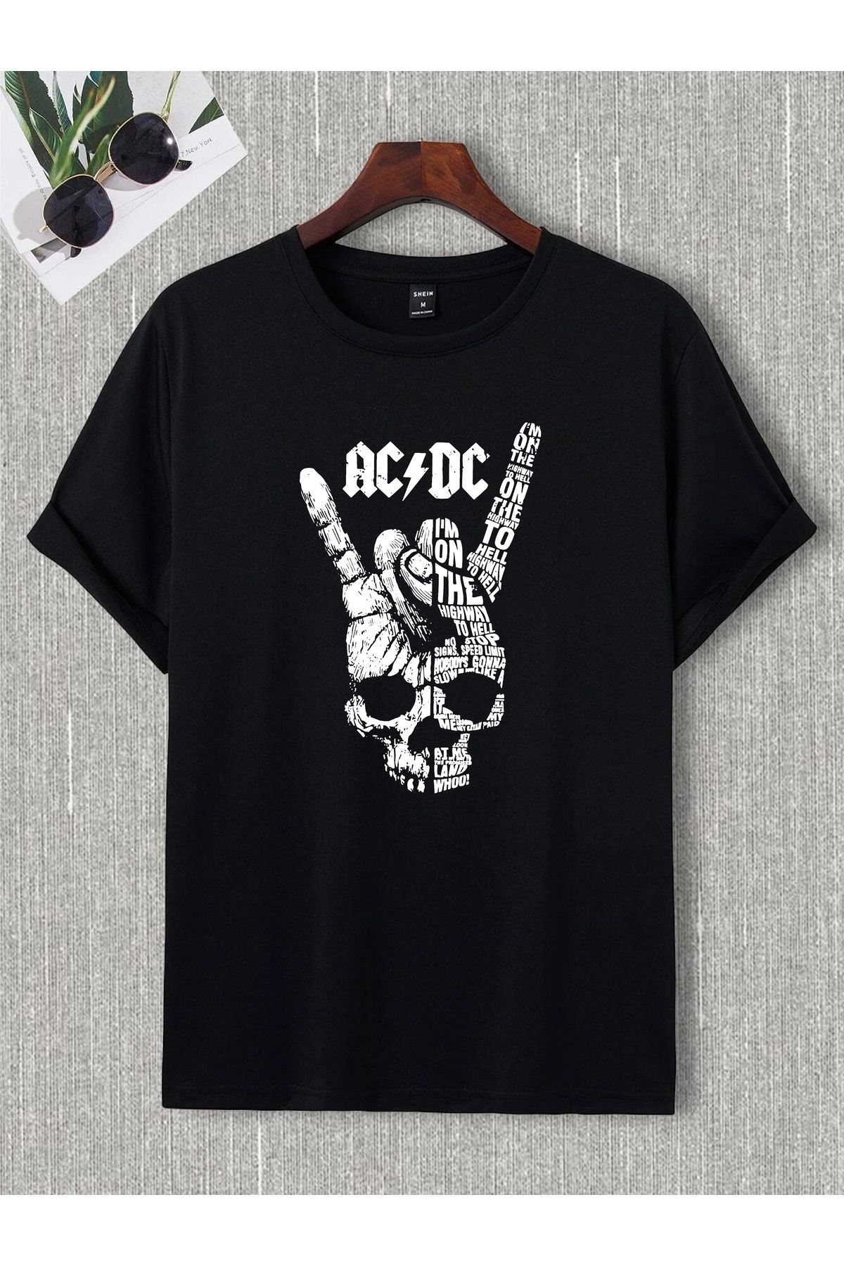 donamod Unisex Oversize Ac Dc Black Sabbath Iron Madıen Metallıca Pantera Slipknot Rock Metal Tişört T shirt